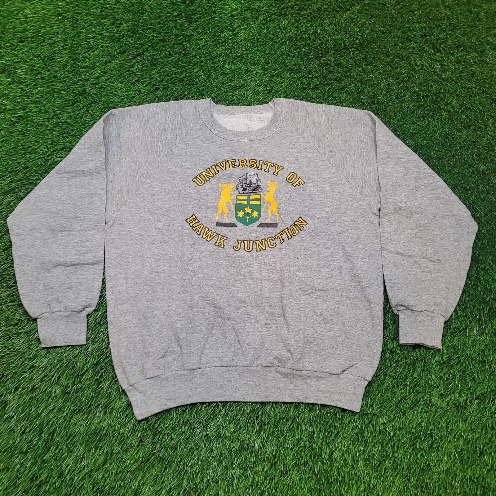 Vintage VTG 80s University of Hawk Junction Parody Sweatshirt L Boxy Size US M / EU 48-50 / 2 - 1 Thumbnail