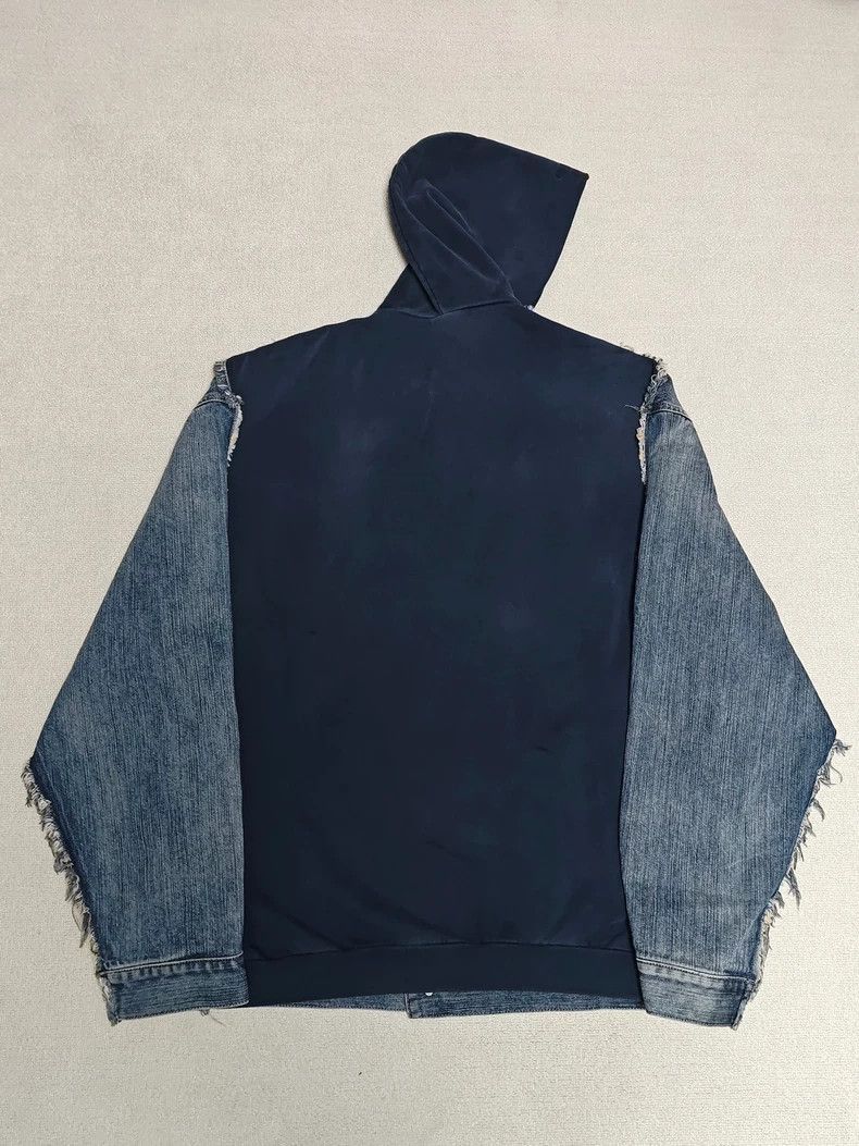 Balenciaga Balenciaga 23FW patchwork denim distressed dyed denim hoode Size US S / EU 44-46 / 1 - 3 Thumbnail