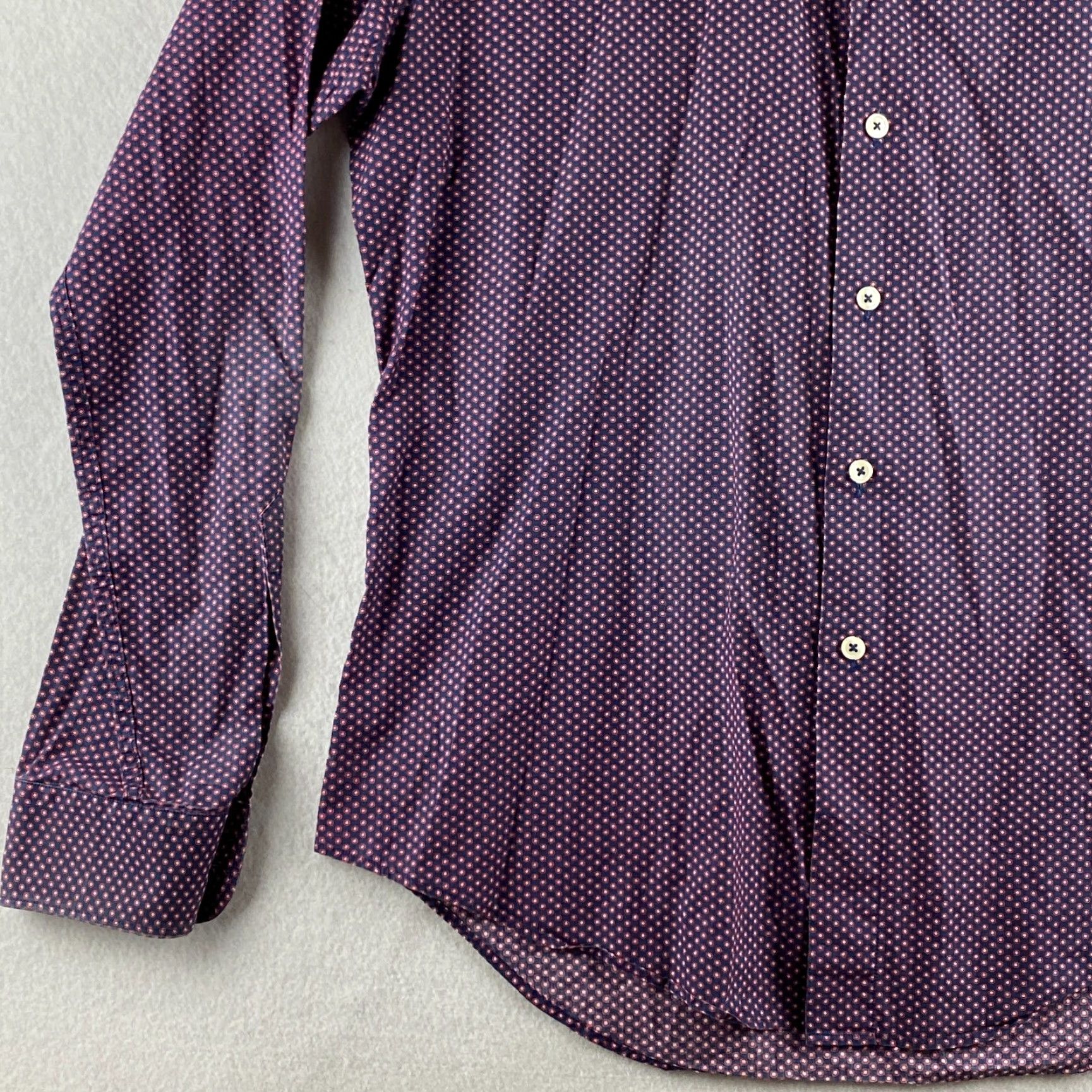 Zara Zara Shirt Mens L Purple Button Up Slim Fit Long Sleeve Collared Dotted Modern Casual Shirt Size US L / EU 52-54 / 3 - 4 Thumbnail