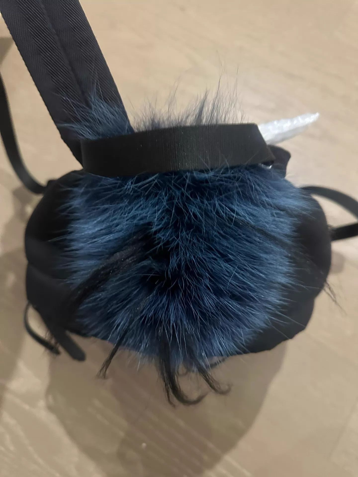 Fendi Fendi Bag Bugs Backpack Pink Leopard Blue Fur Size ONE SIZE - 4 Thumbnail