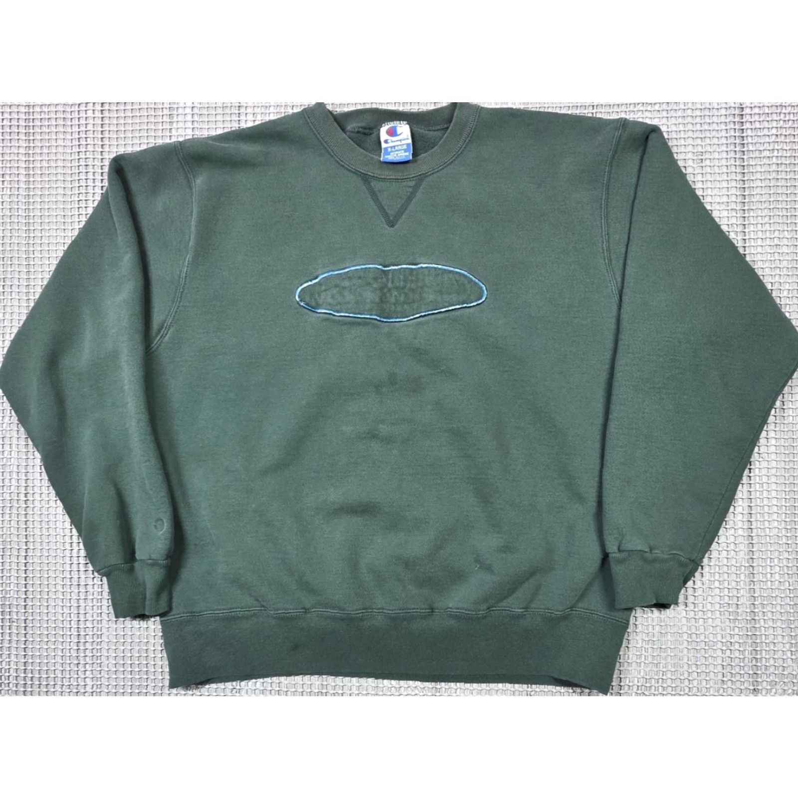 Champion VTG 90S INSIDE OUT CHAMPION CREWNECK SWEATSHIRT GREEN PURPLE EMBROIDERED XL RARE Mens Sweatshirt Champion Crewneck Size US XL / EU 56 / 4 - 2 Thumbnail