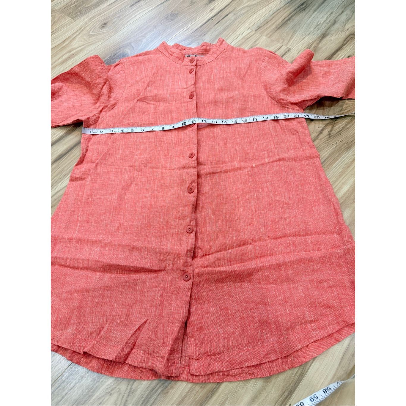 FLAX Flax soft red button front tunic top size medium Size M / US 6-8 / IT 42-44 - 7 Thumbnail