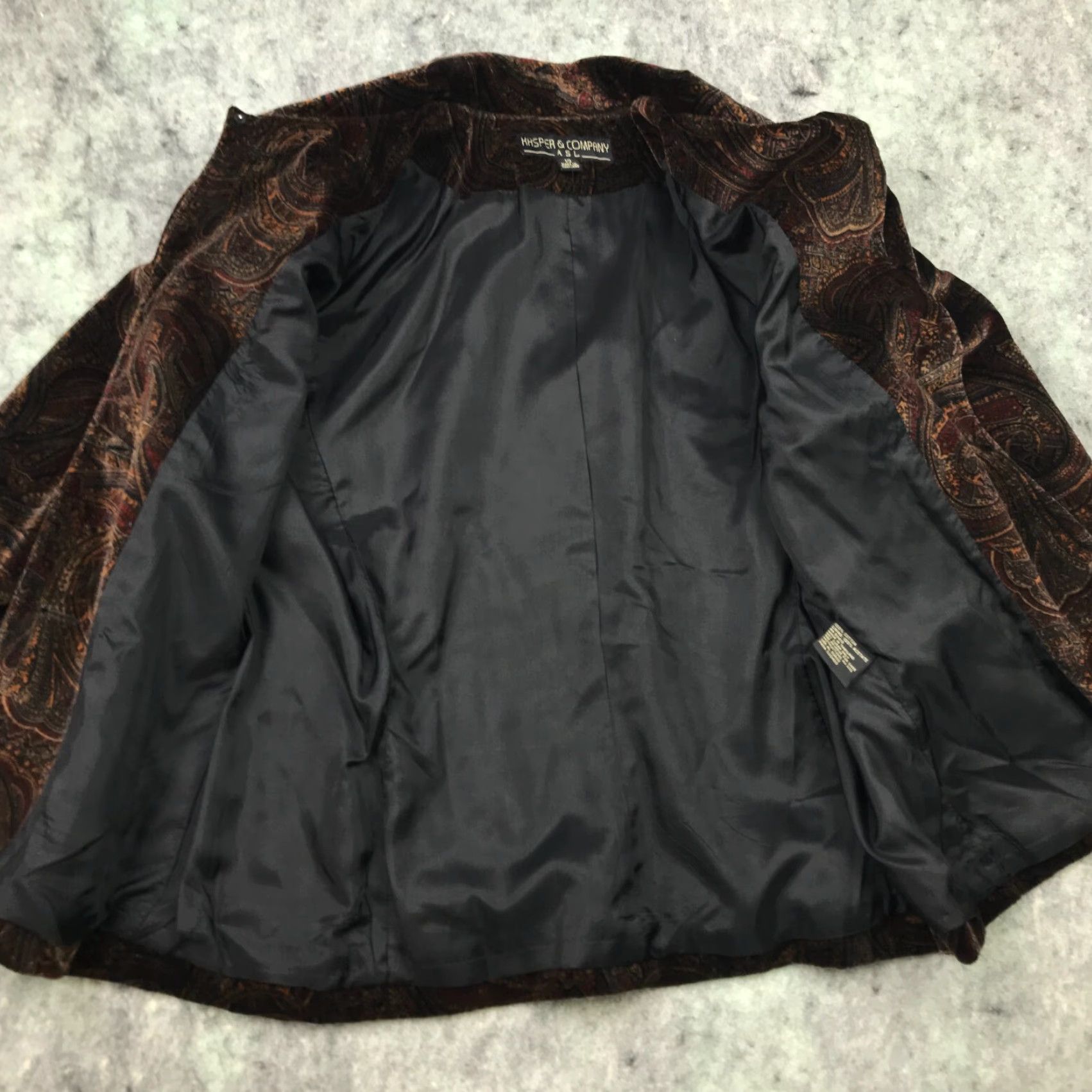 Kasper Kasper & Company Womens Paisley Jacket Size 10 Brown Button Up Lined Pockets Casual Size L / US 10 / IT 46 - 6 Thumbnail