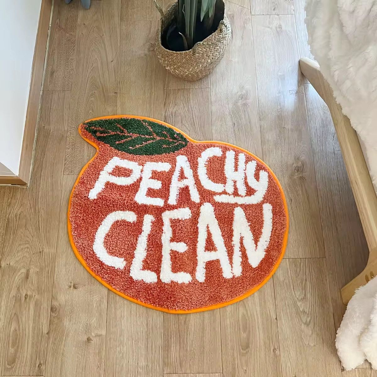 Other Handmade Custom Peach Cute Tufted Living Room Carpet Rug Size ONE SIZE - 2 Thumbnail