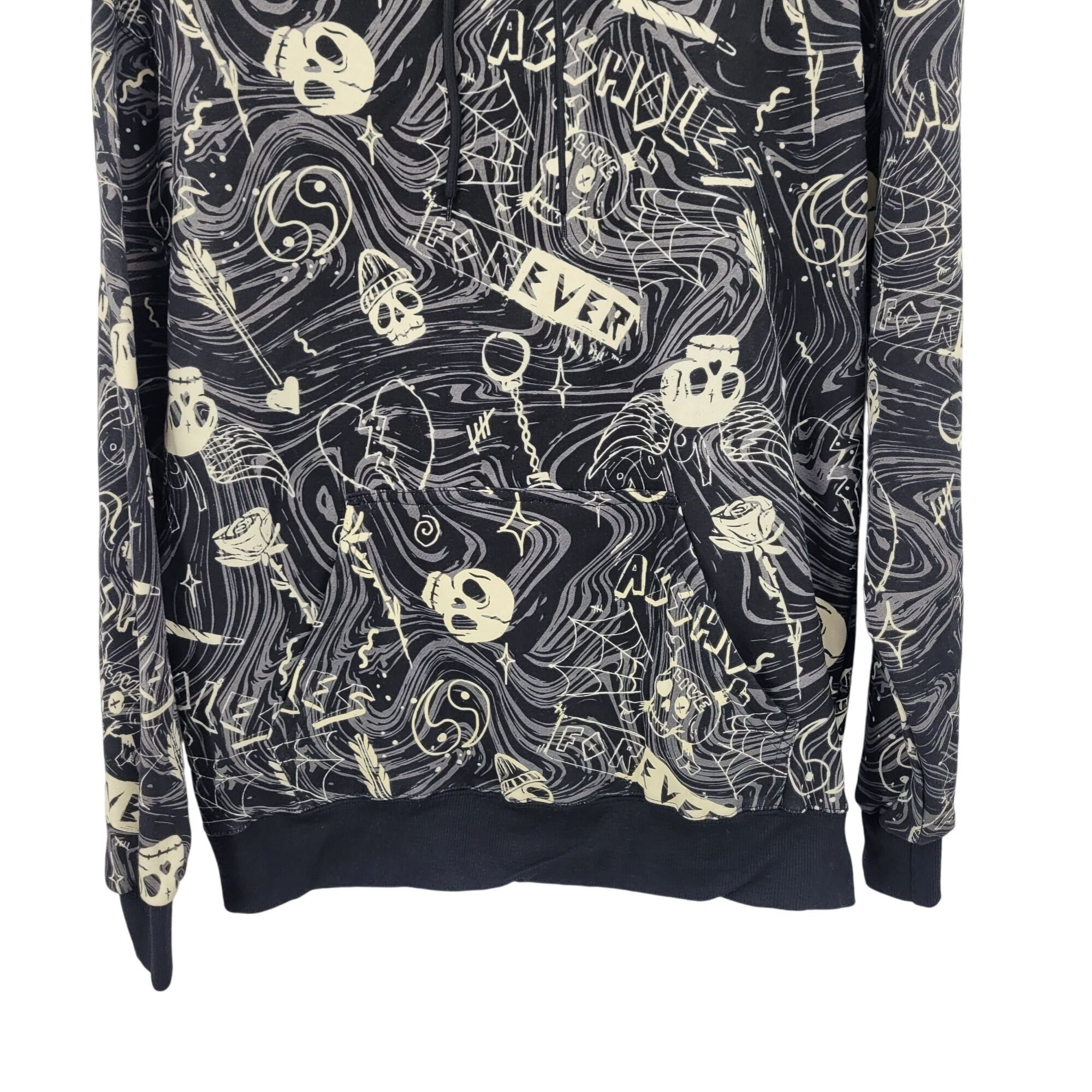Other Y2K Unisex Black Graphic Hoodie Sz M Skull Skater Grunge Got Size US M / EU 48-50 / 2 - 8 Thumbnail