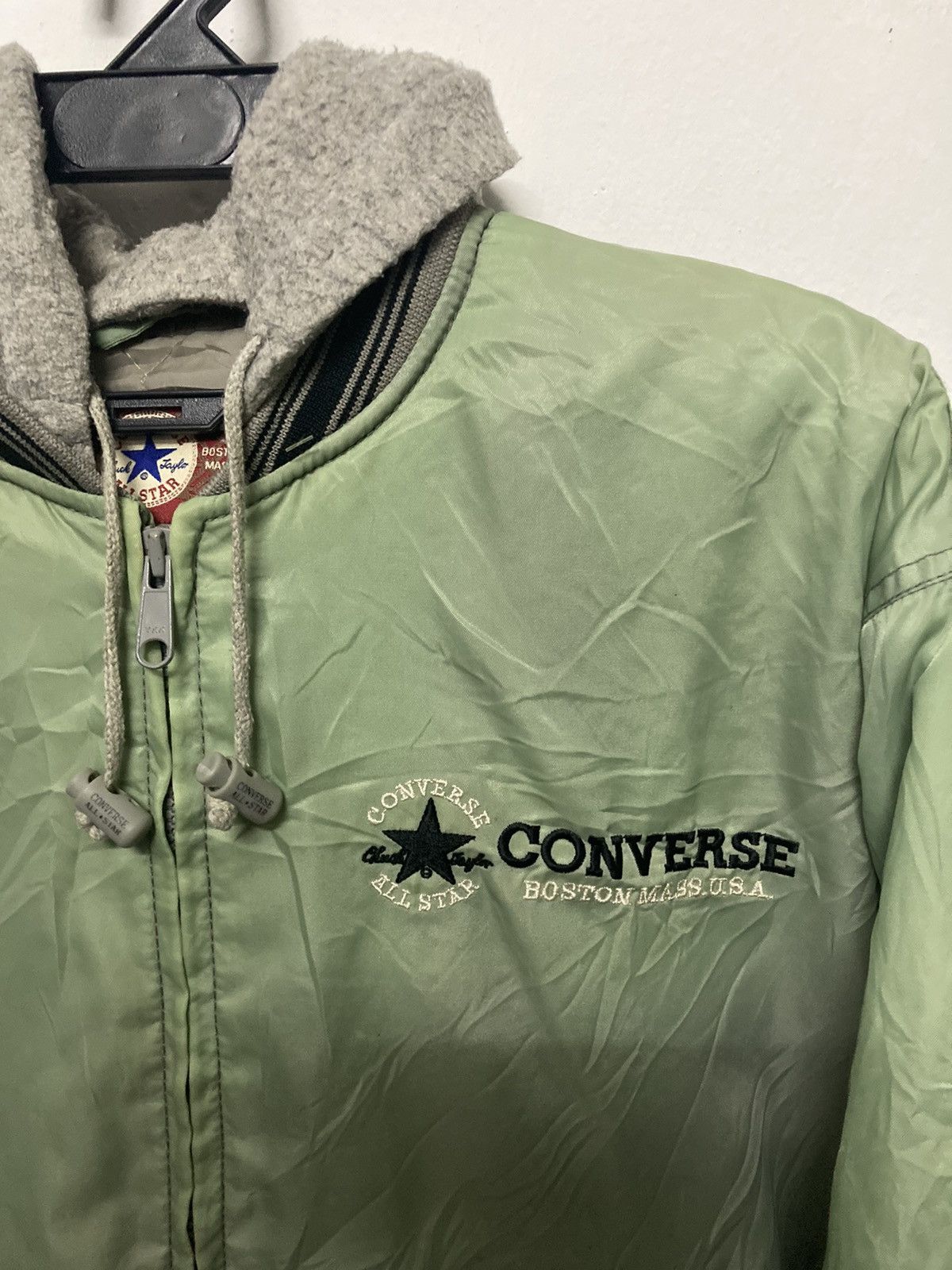 Converse Vintage Converse All Star Boston USA Hooded Bomber Jacket Size US L / EU 52-54 / 3 - 5 Thumbnail