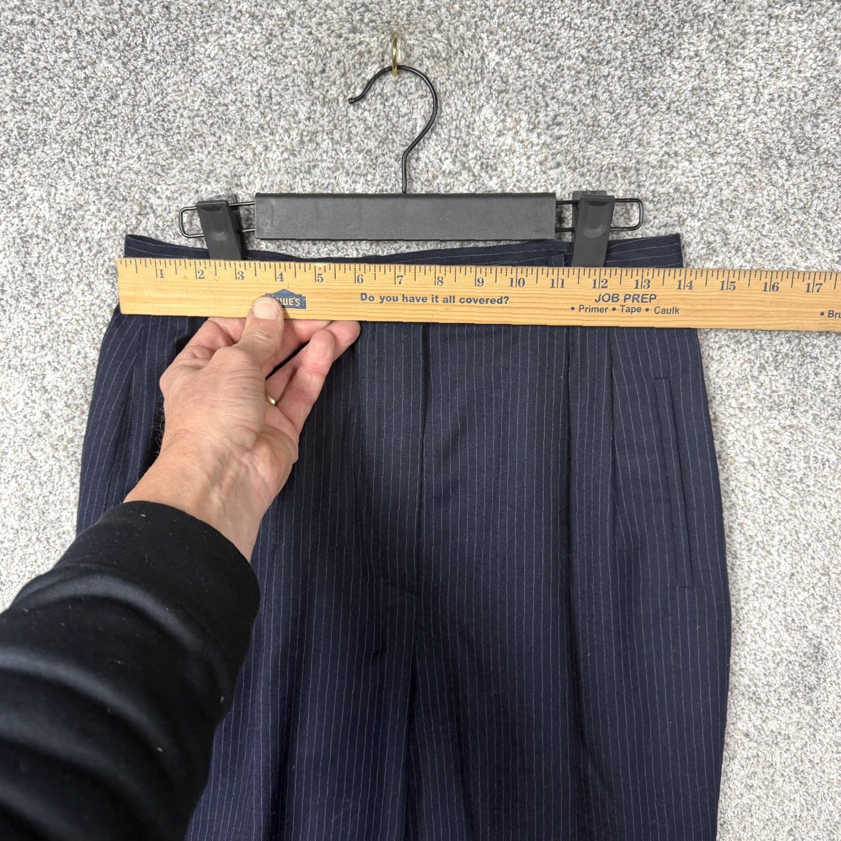 Ralph Lauren Y2K Lauren Ralph Lauren Pants Pinstripe Wool Lined Petite 12P Blue Dress Pants Office Size 34" / US 12 / IT 48 - 2 Thumbnail