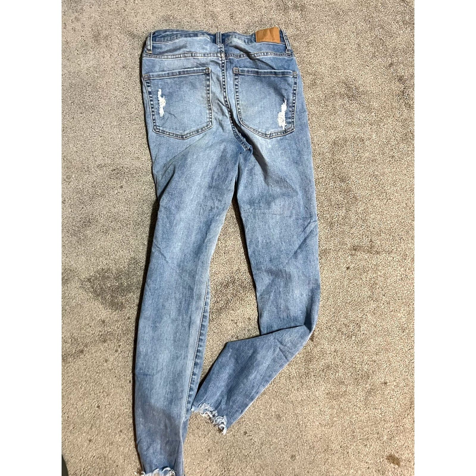 Vintage Aéropostale The Norma Jean Jeans Women's 0 Blue Distressed Medium Wash Denim Skinny High Rise 5-Pocket Size 25" / US 0 / IT 36 - 3 Thumbnail