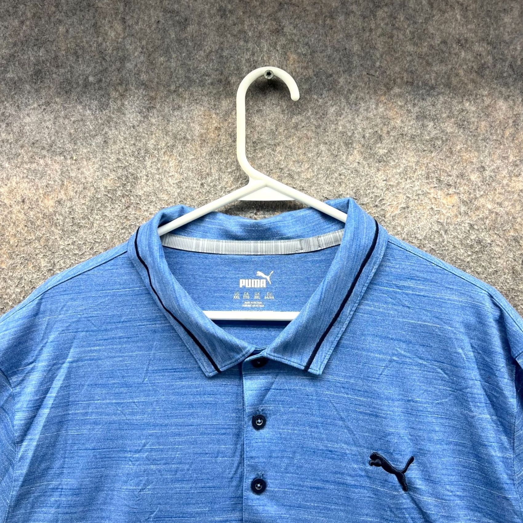 Puma PUMA Polo Shirt Mens XXL Blue Preppy Golf Cloudspun Knit Polo Shirt Size US XXL / EU 58 / 5 - 3 Thumbnail