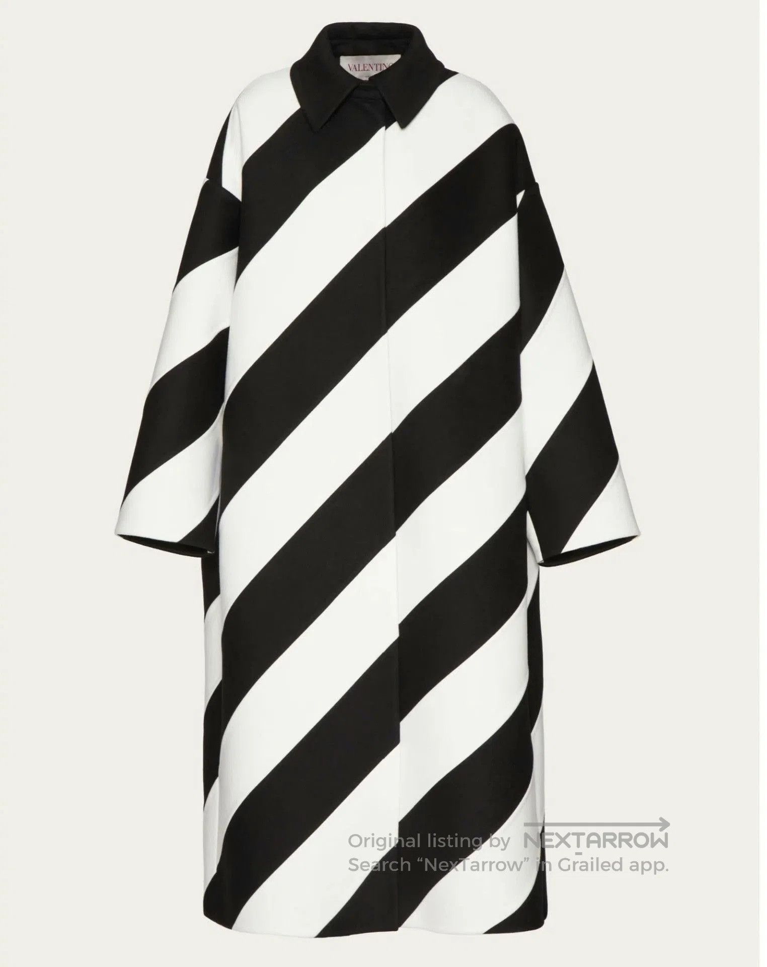 Valentino Valentino FW23 Diagonal Stripe Coat. Size S / US 4 / IT 40 - 1 Thumbnail