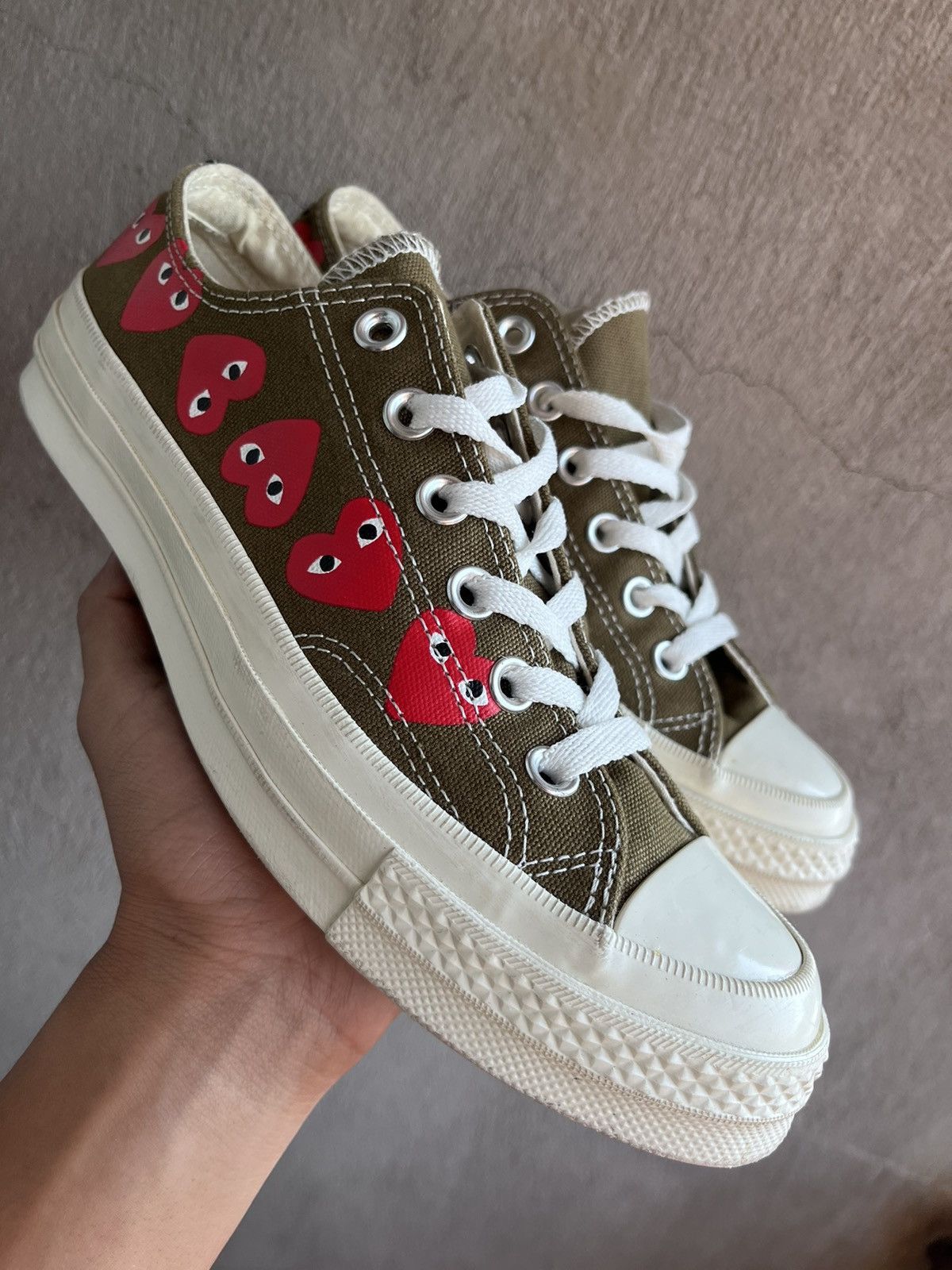 Comme des Garcons × Converse CONVERSE CHUCK TAYLOR 70 X COMME DES GARÇONS OLIVE GREEN Size US 5.5 / IT 35.5 - 1 Thumbnail