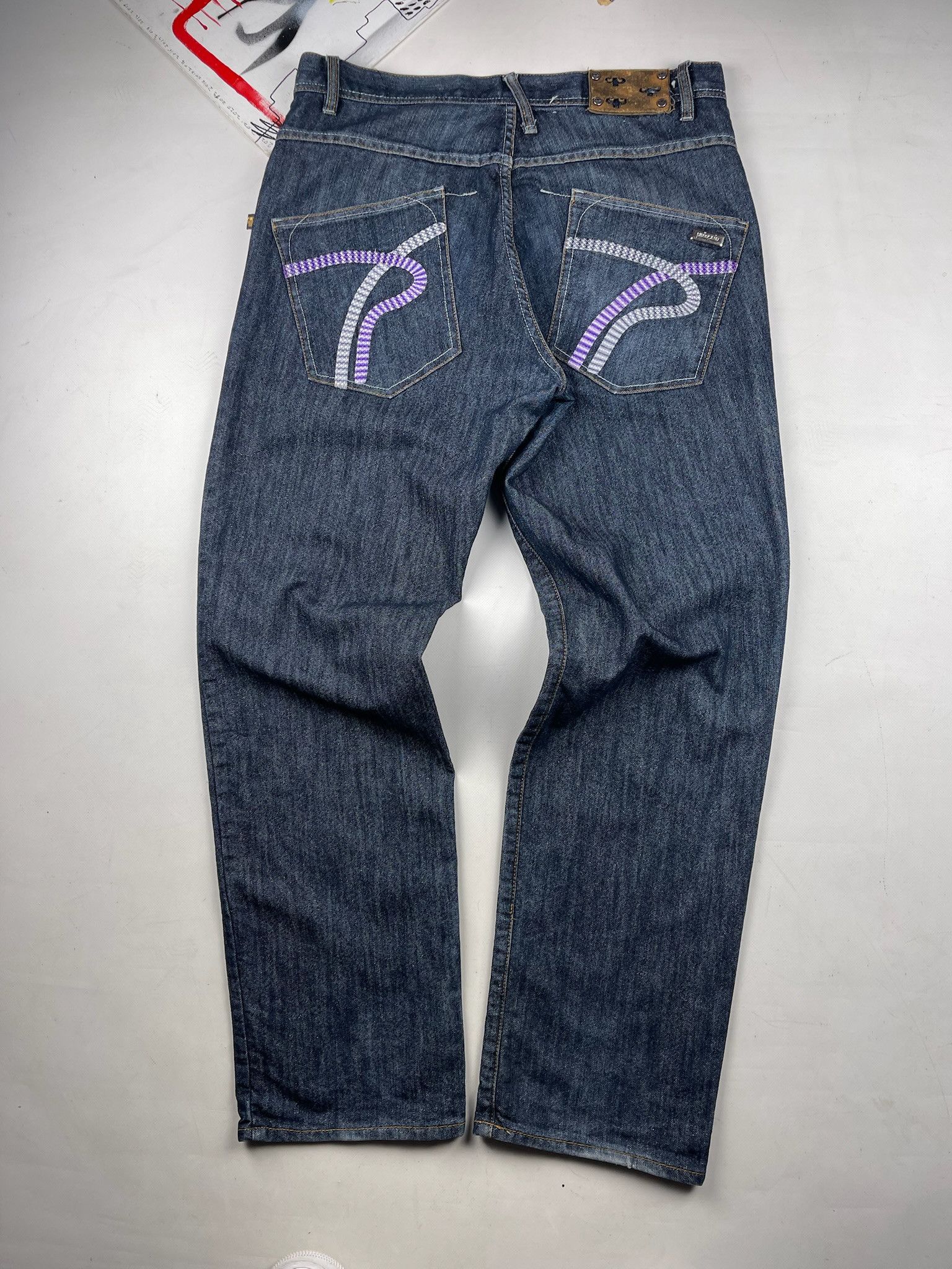 Pelle Pelle Pele Pele Embroidery Jeans rap baggy fit wide leg Size US 34 / EU 50 - 8 Thumbnail