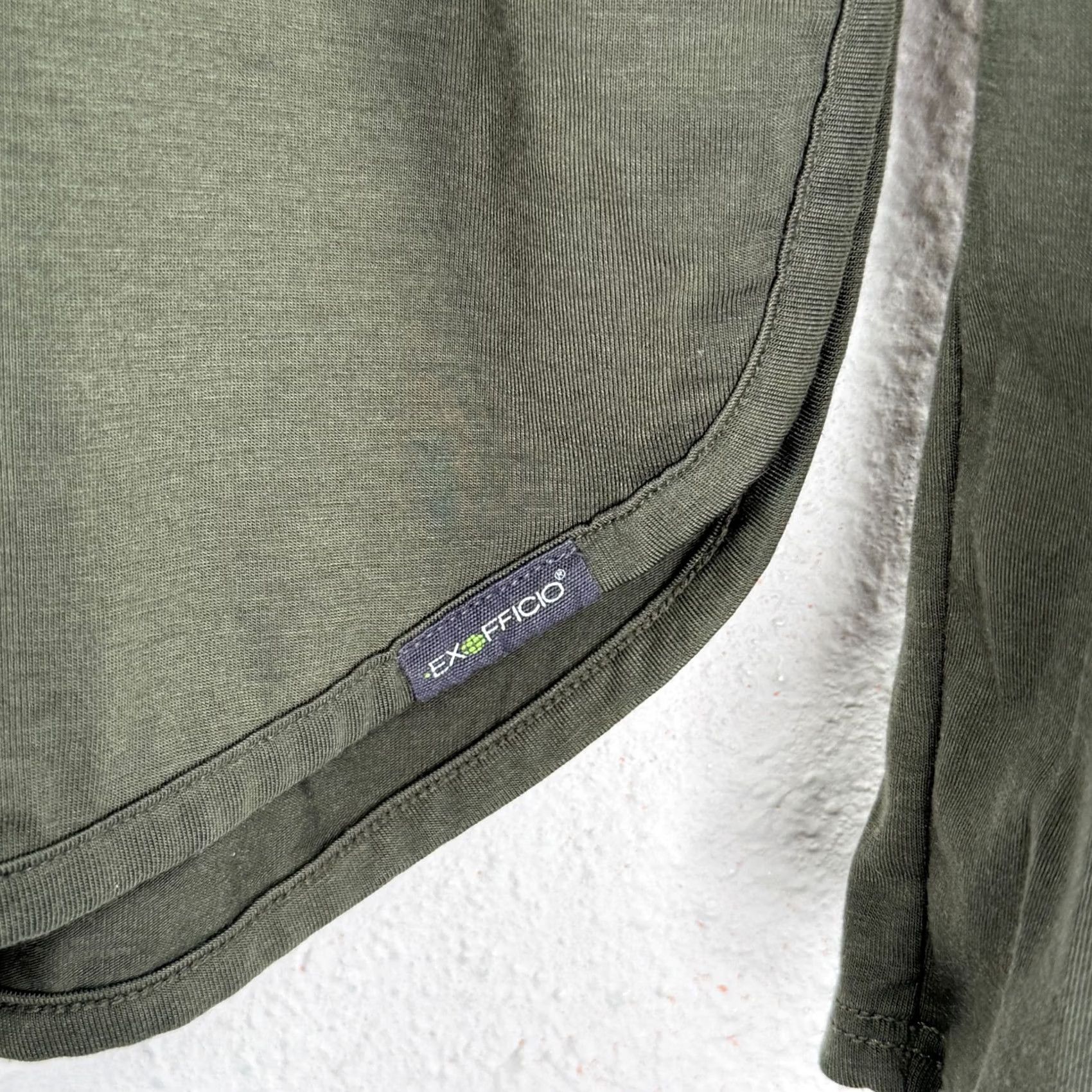 ExOfficio VINTAGE ExOfficio Womens Long Sleeve Shirt XS Round Neck Green Slits Shirt Womens XS Green Slit Size XS / US 0-2 / IT 36-38 - 4 Thumbnail