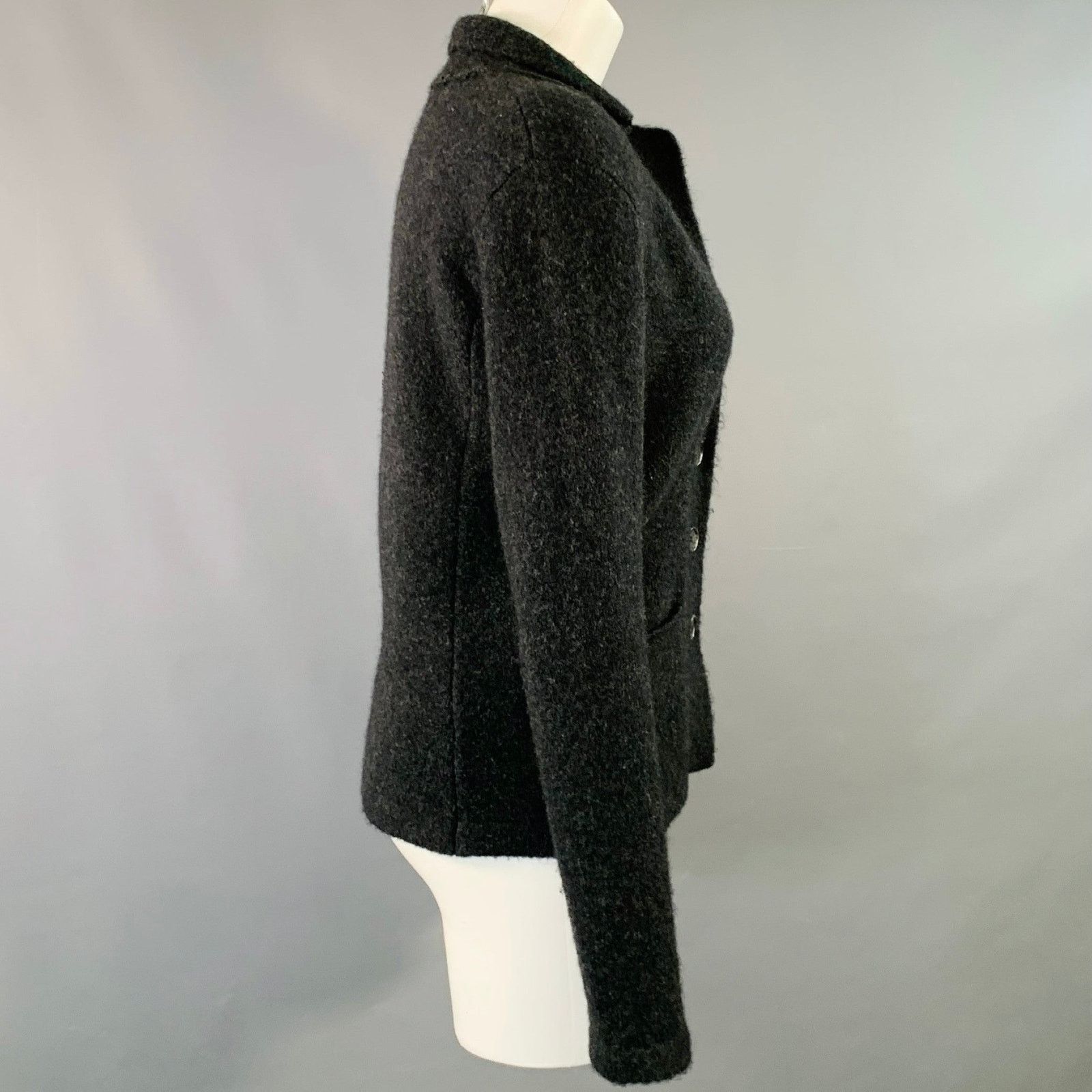 James Perse JAMES PERSE Grey Charcoal Merino Wool Knit Jacket Blazer Size M / US 6-8 / IT 42-44 - 3 Thumbnail