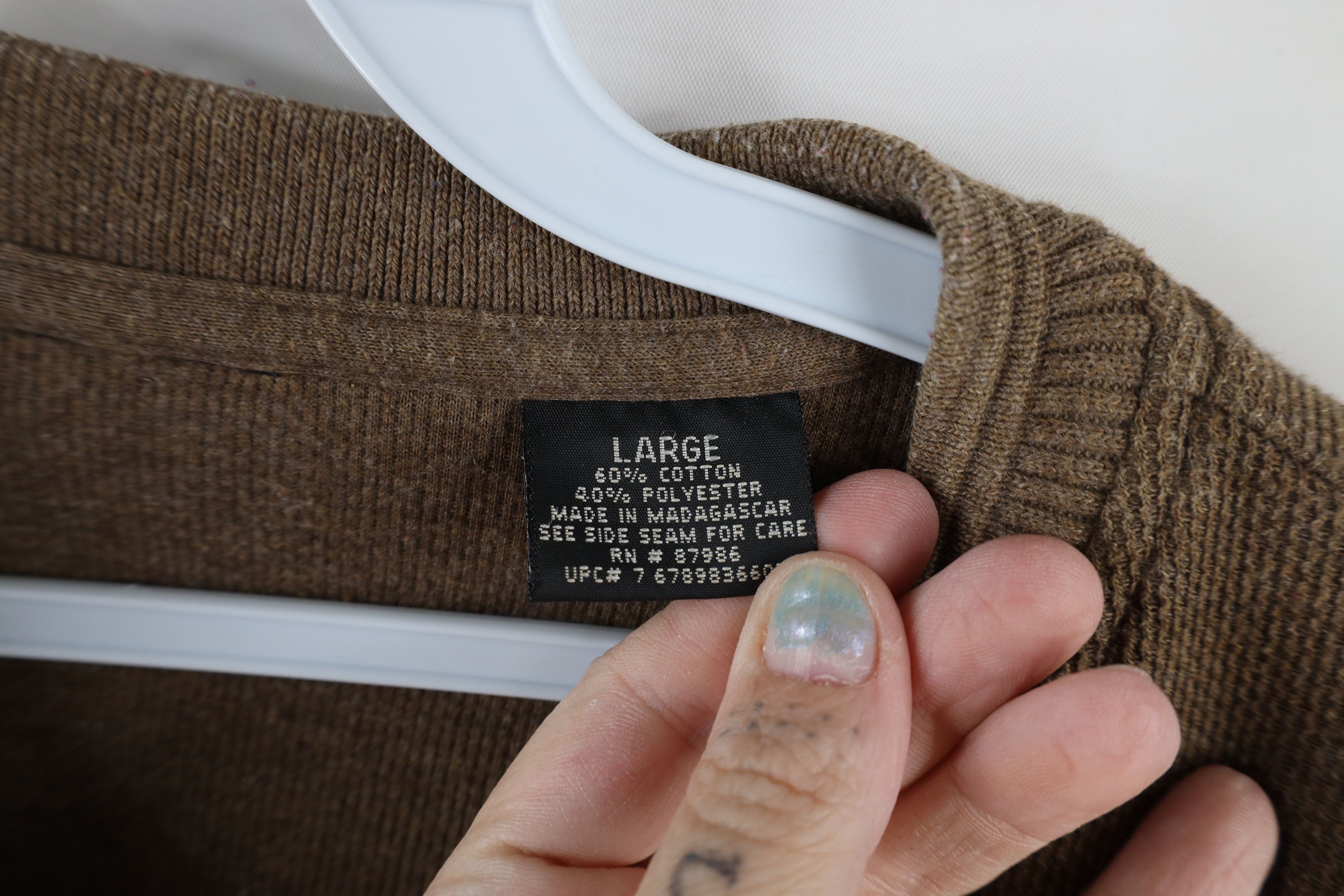 Vintage Vintage 90s Streetwear Waffle Knit Long Sleeve T-Shirt Size US L / EU 52-54 / 3 - 5 Thumbnail