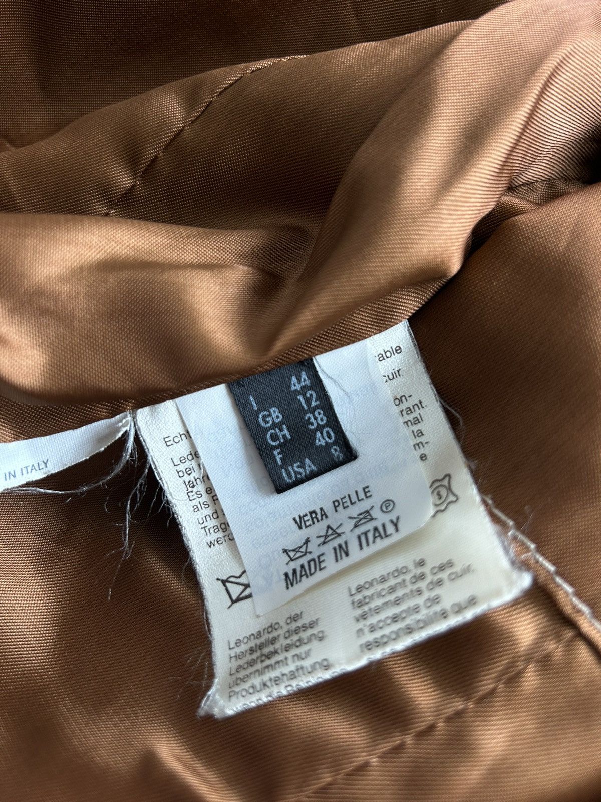Vintage Leonardo 100 % leather jacket made in Italy Size M / US 6-8 / IT 42-44 - 15 Thumbnail