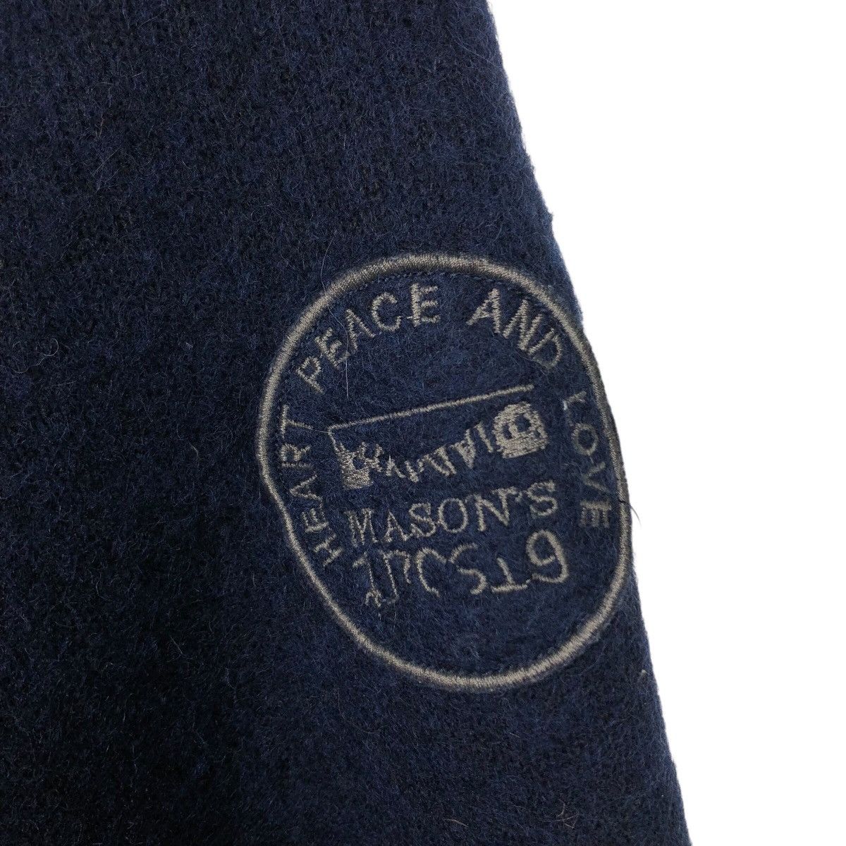Blue Blue Japan 📌Vintage Wool Jacket Heart Peace & Love Indigo Biker Style Size US M / EU 48-50 / 2 - 19 Thumbnail