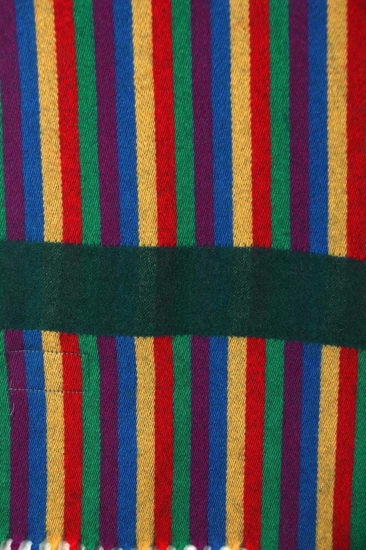 Kenzo KENZO Rainbow striped dark green wool scarf Size ONE SIZE - 7 Thumbnail
