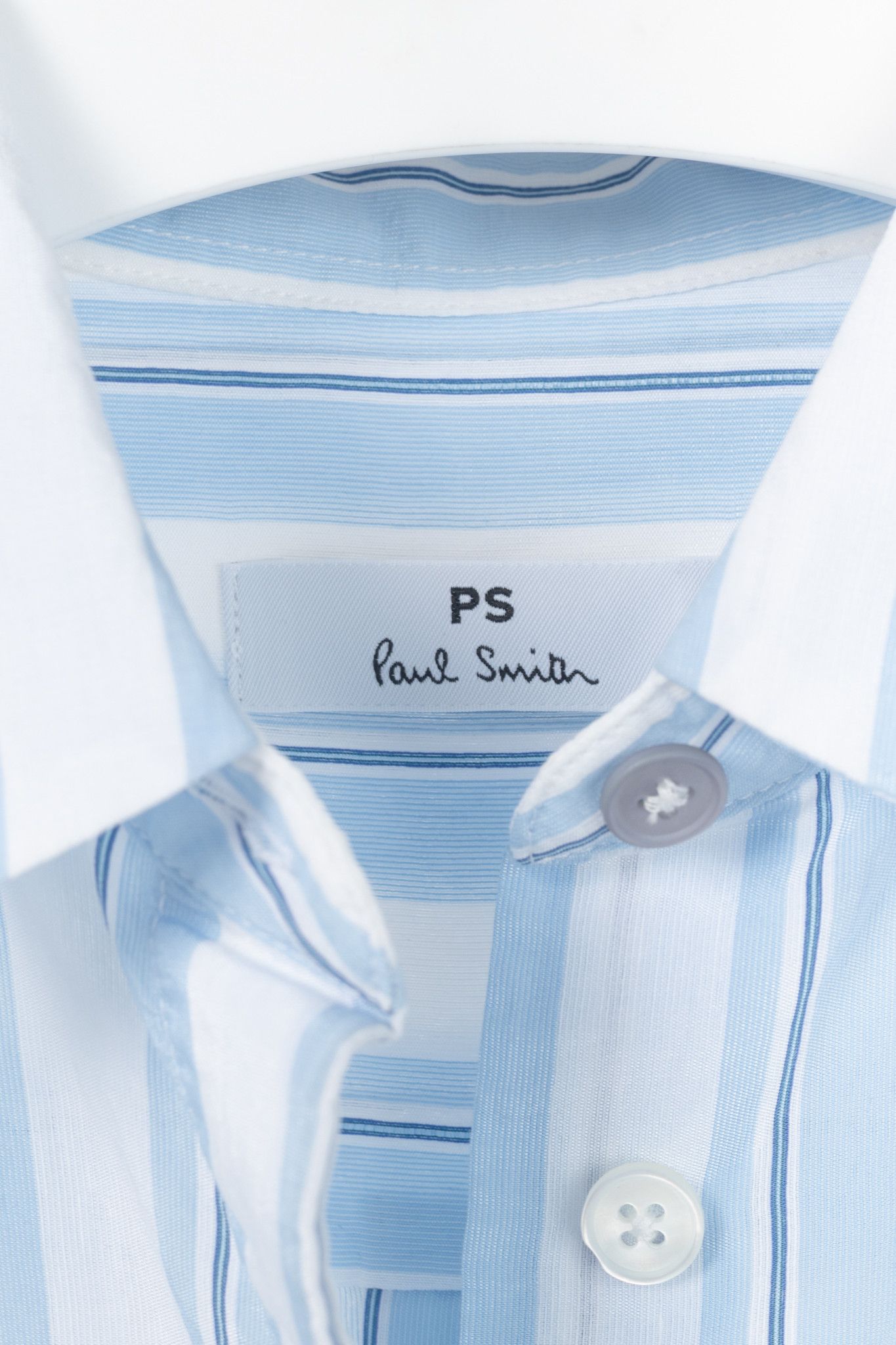 Paul Smith PS Paul Smith Blue & White Striped Buttoned-Back Shirt Size S / US 4 / IT 40 - 4 Thumbnail