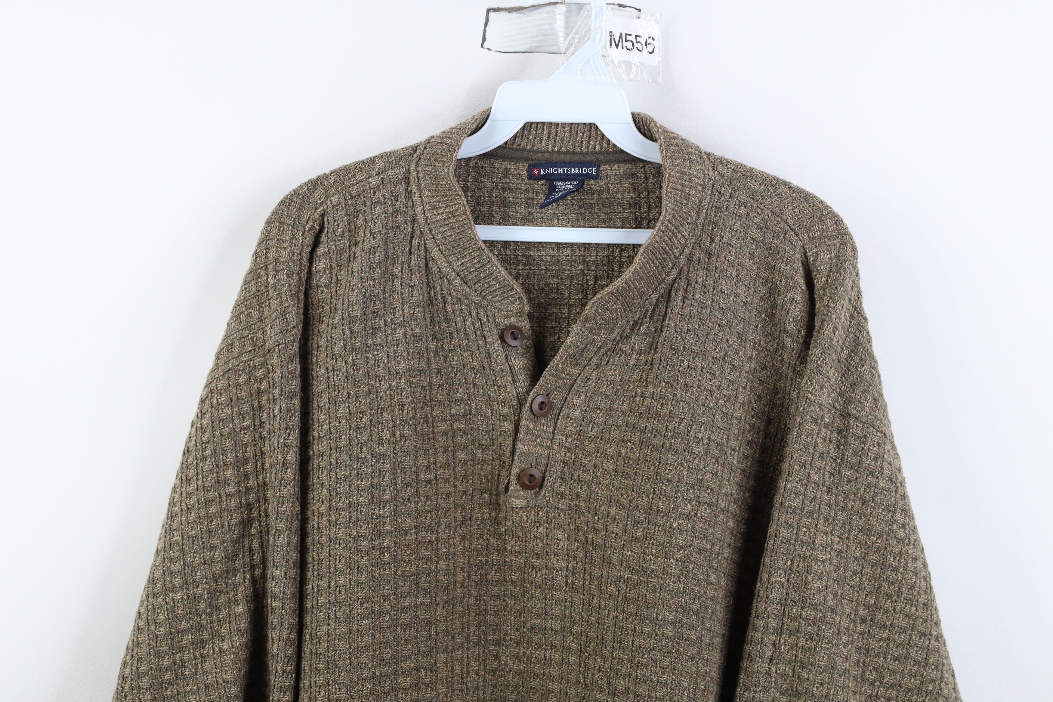 Vintage Vintage 90s Streetwear Cotton Blend Knit Henley Sweater Size US XL / EU 56 / 4 - 2 Thumbnail