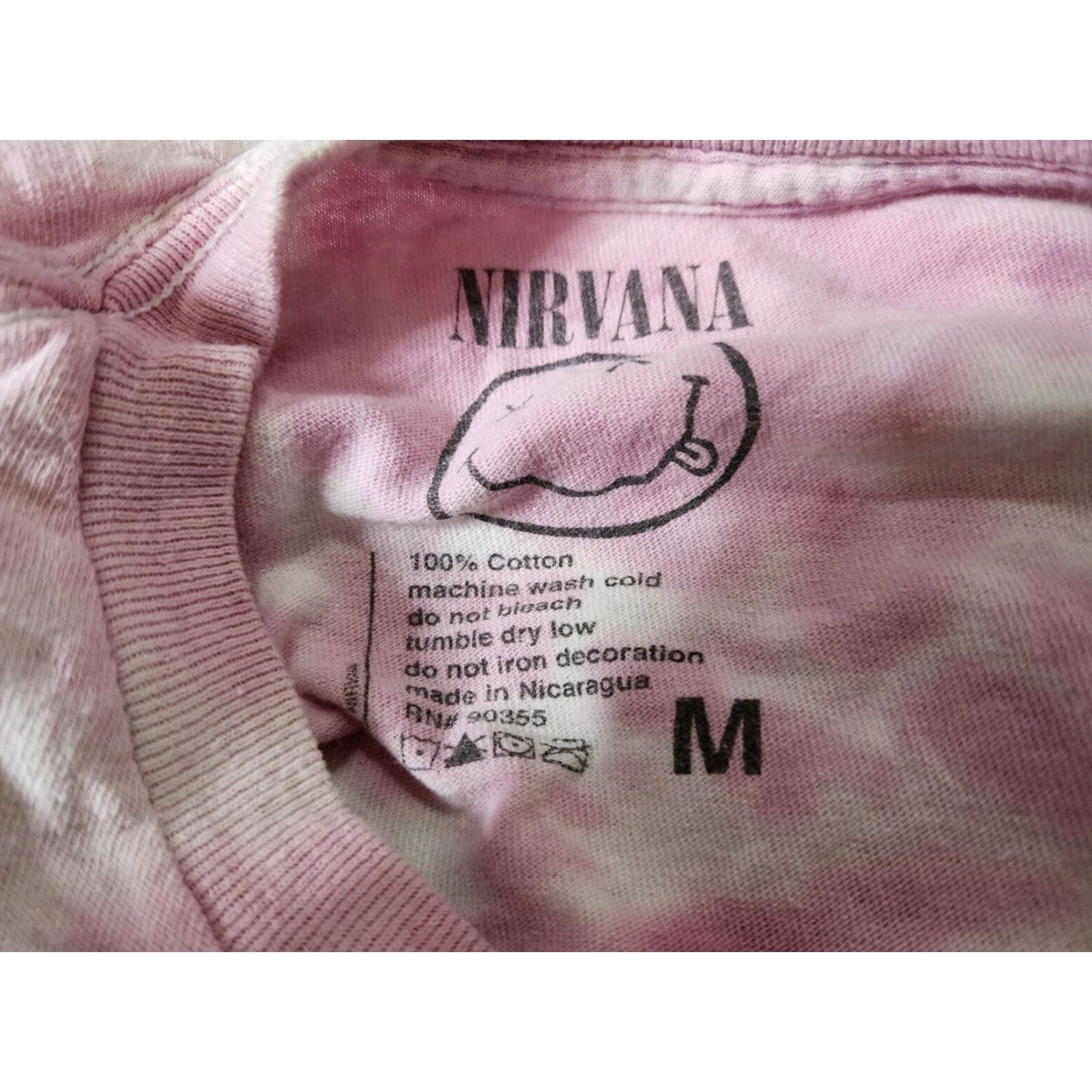 Pinko NIRVANA Pink Tie Dye Graphic T-Shirt Womens Medium Music Band Tee Size M / US 6-8 / IT 42-44 - 4 Thumbnail