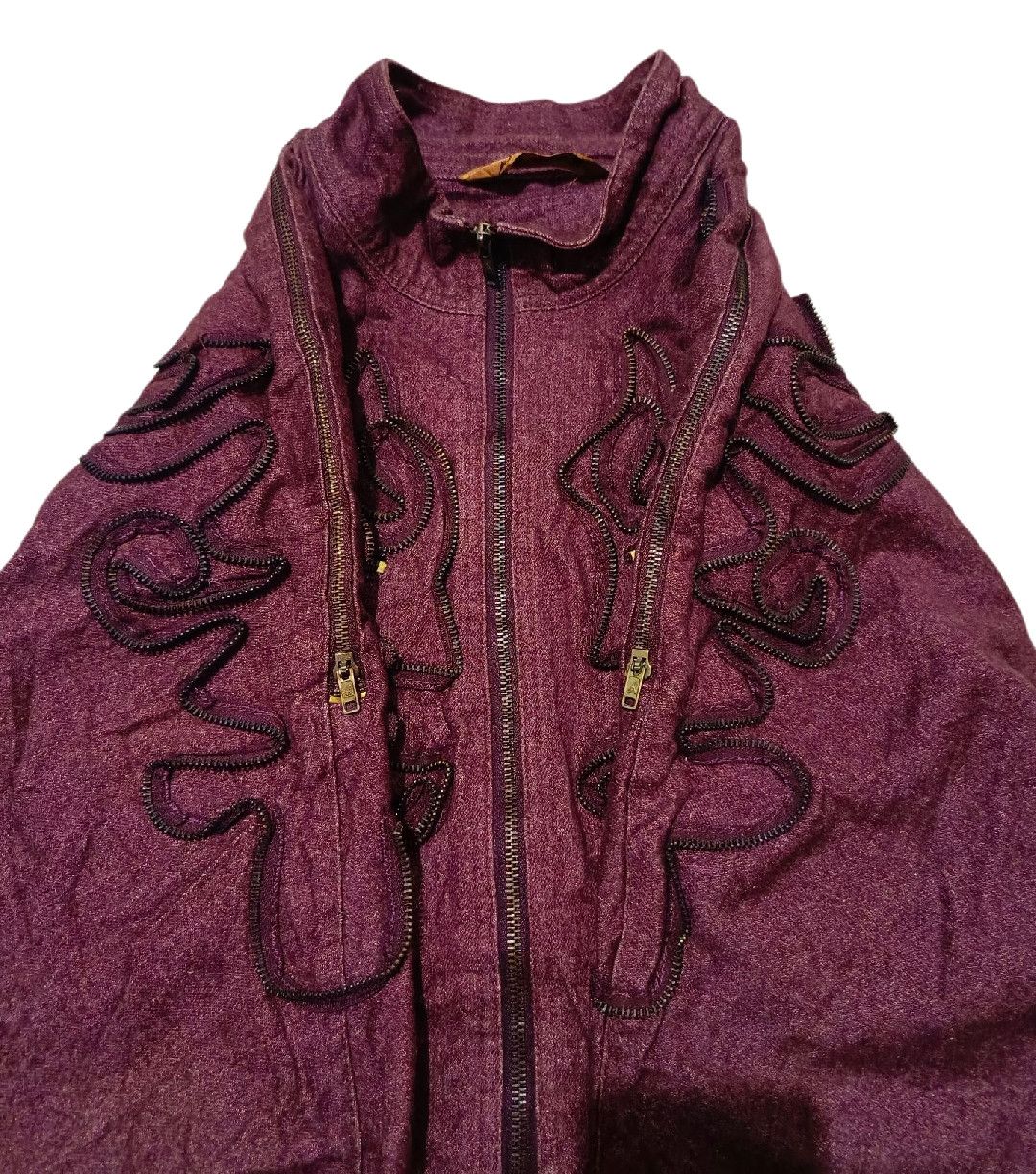 Isamu Katayama Backlash Archive Full Lace Western Maroon DenimJacket iron Multi Zip Size US L / EU 52-54 / 3 - 7 Thumbnail