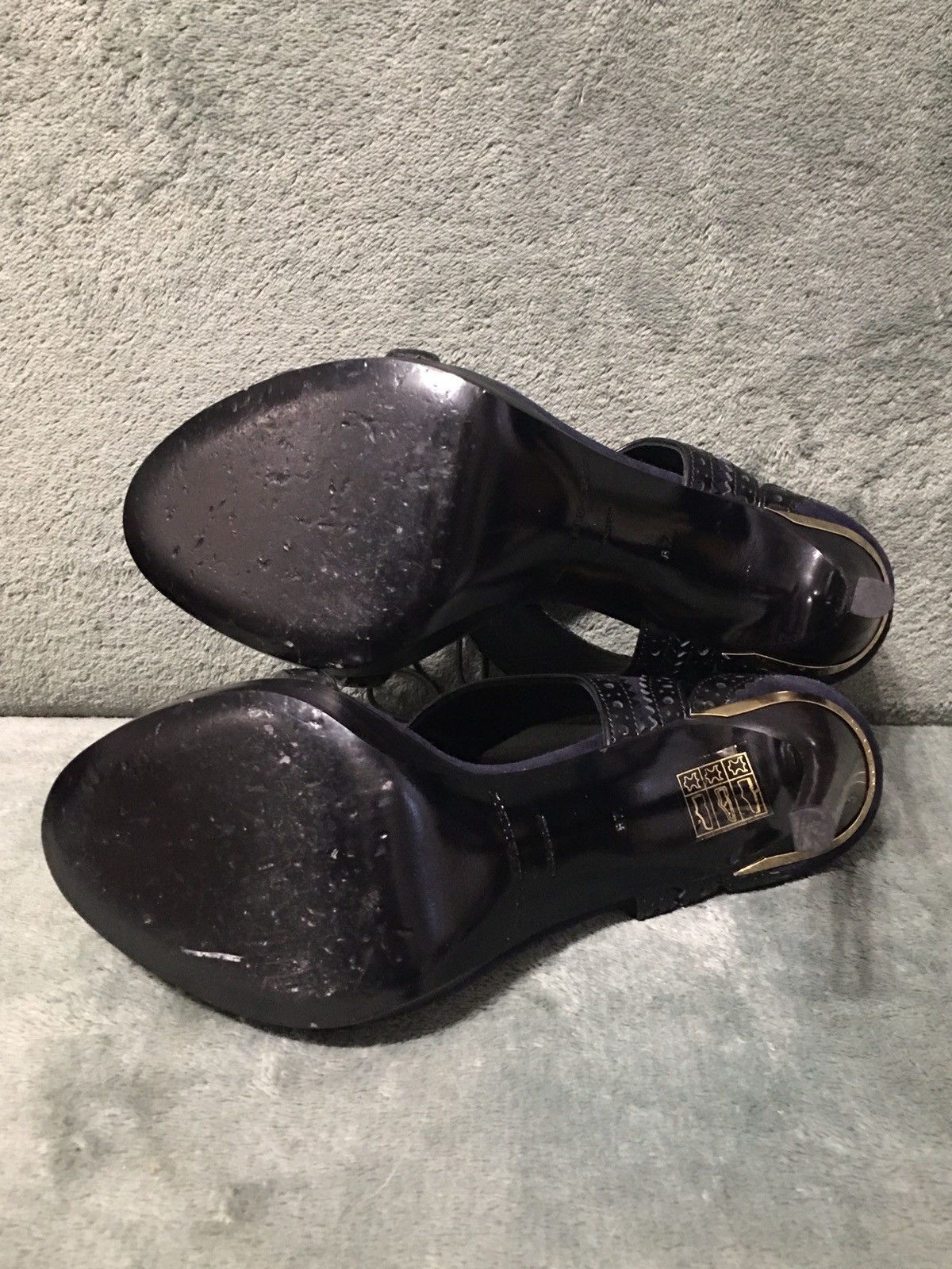 Burberry Burberry Suede Heels Stiletto Leather Trim Navy Blue EU 37 Size US 7 / IT 37 - 10 Thumbnail
