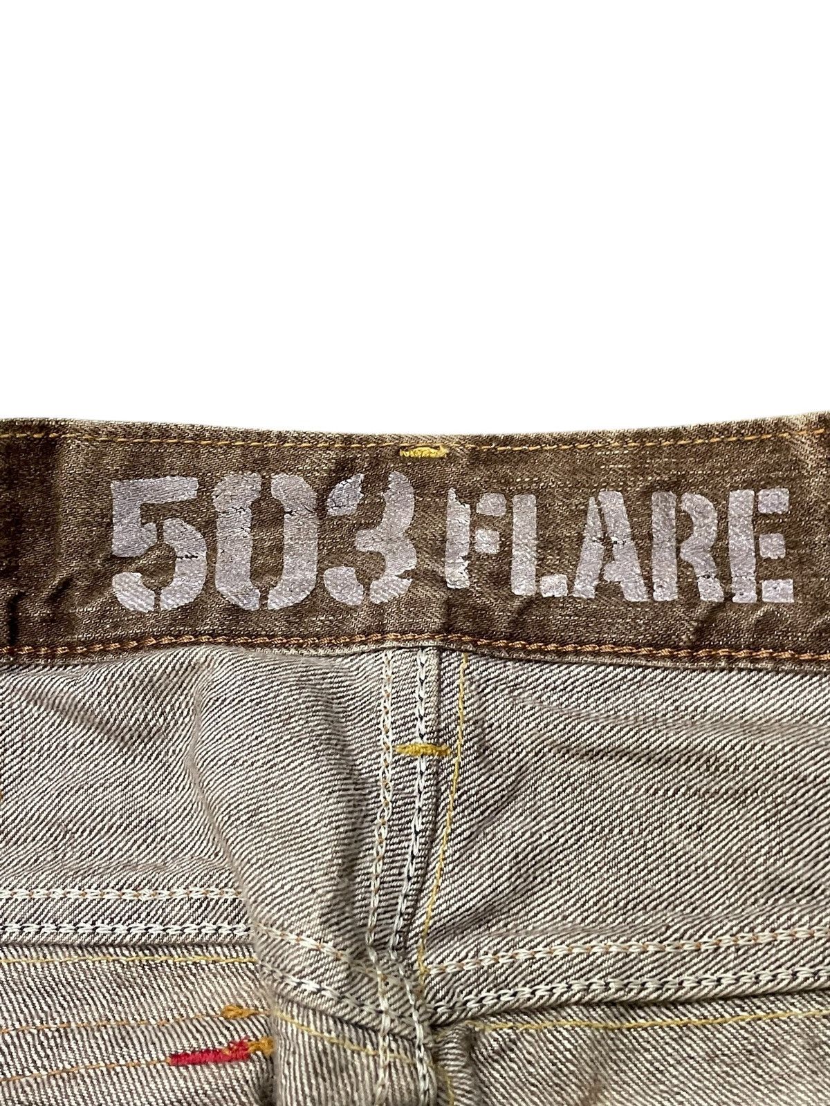 Edwin × Japanese Brand × Vintage Edwin 503 Flare Faded Brown Whiskers Jeans Size US 32 / EU 48 - 22 Thumbnail