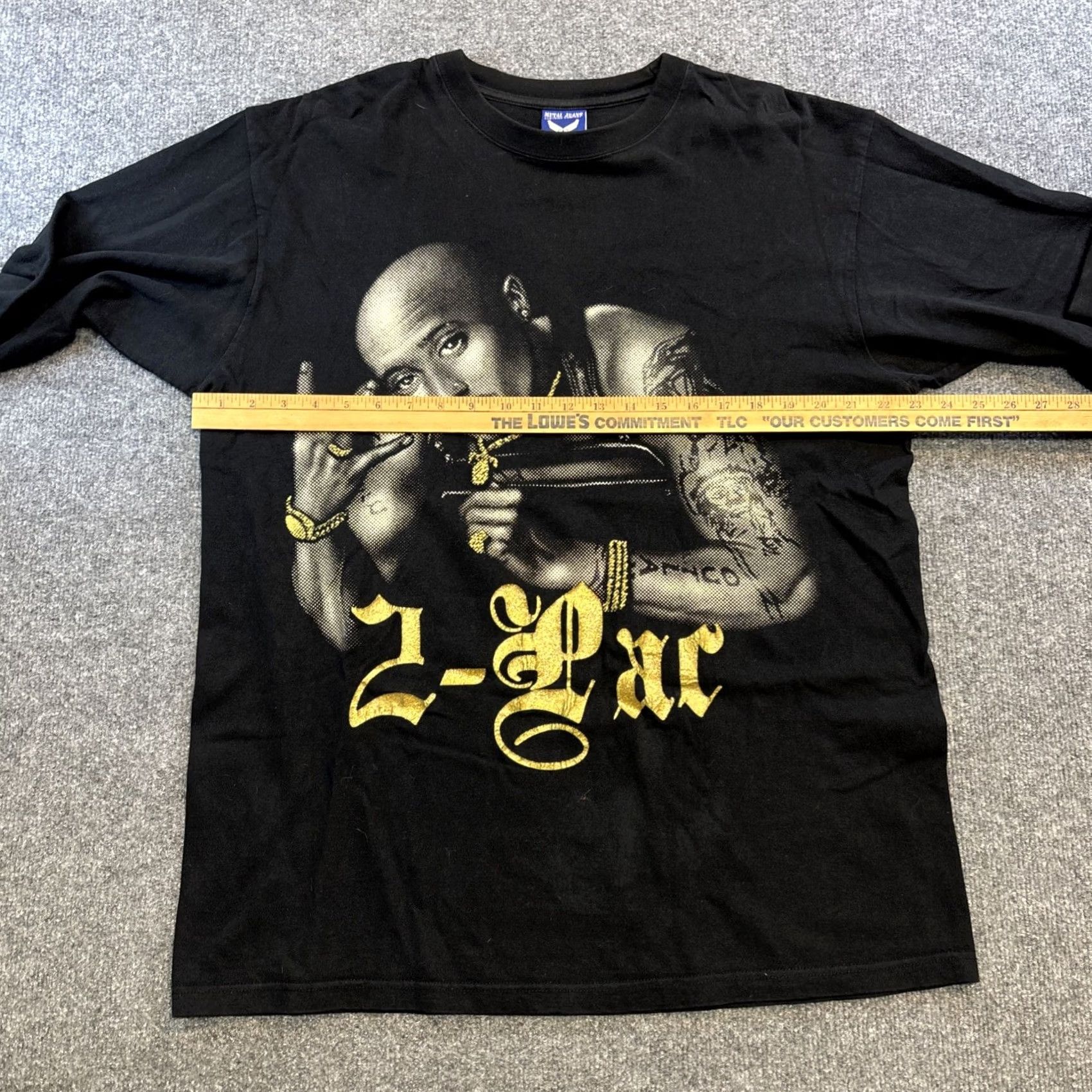Vintage Metal Jeans T-Shirt Long Sleeve Men’s XL Tupac Black Hip Hop Crew Neck 2-PAC Century Size US XL / EU 56 / 4 - 4 Thumbnail