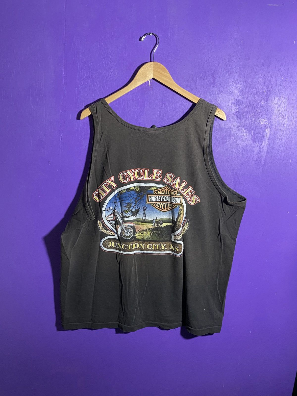 Harley Davidson × Vintage Vintage 90s Harley Davidson flame logo tank top Size US XXL / EU 58 / 5 - 2 Thumbnail