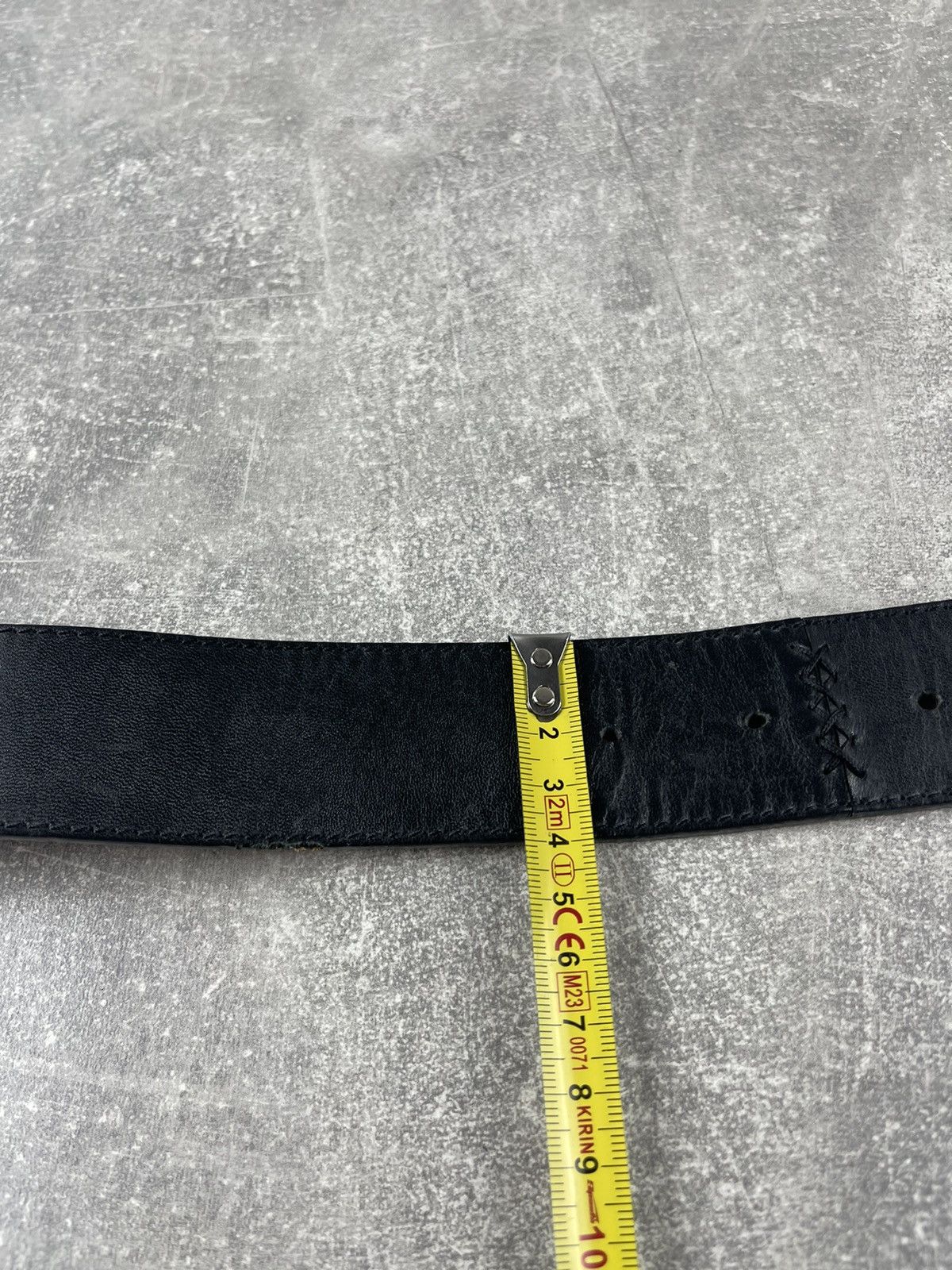 Other Lion Belts Y2K Distressed Stitch Black Leather Belt Size ONE SIZE - 7 Thumbnail