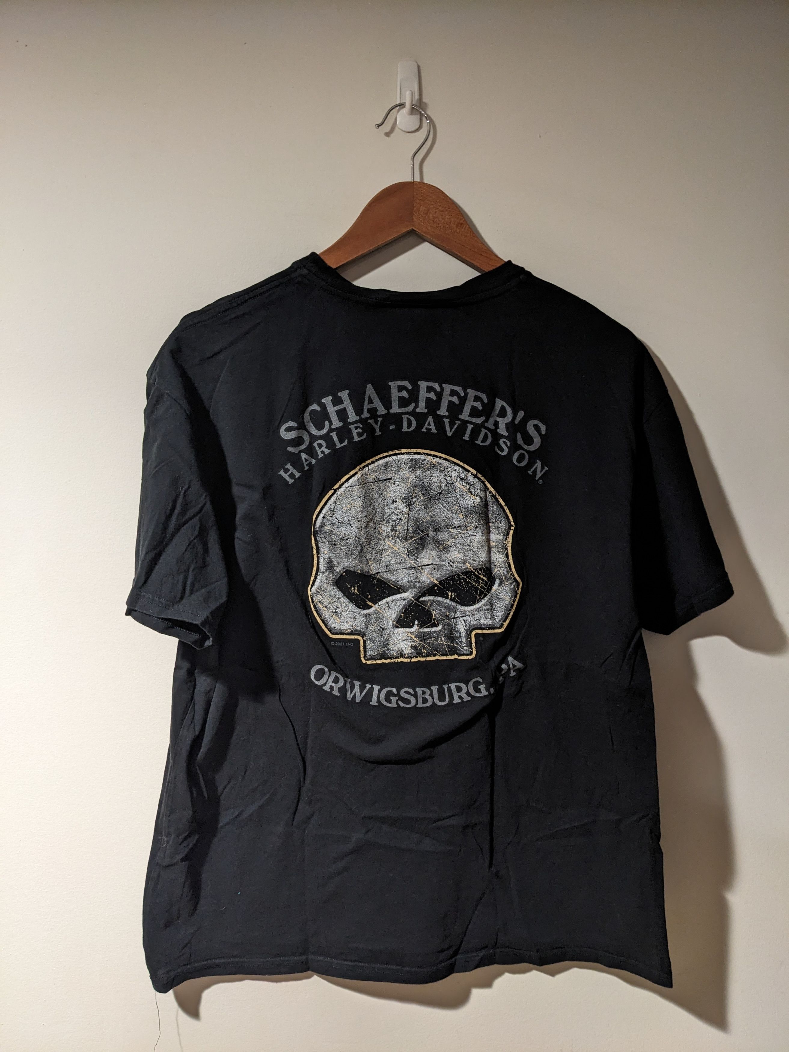 Harley Davidson Harley-Davidson Motorcycle Logo Skull Black X-Large T-Shirt Size US XL / EU 56 / 4 - 1 Thumbnail