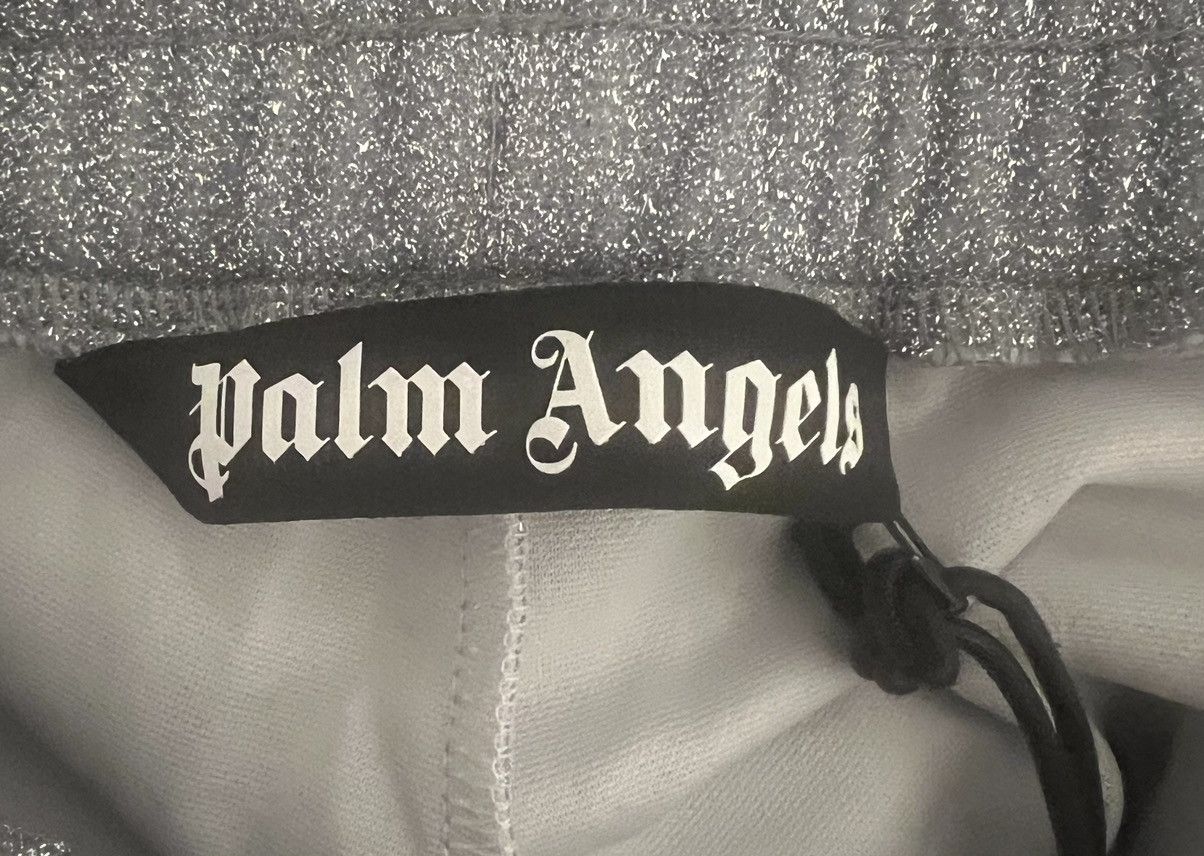 Designer Authentic Palm Angels lurex track pants silver and off white Size US 28 / EU 44 - 6 Thumbnail