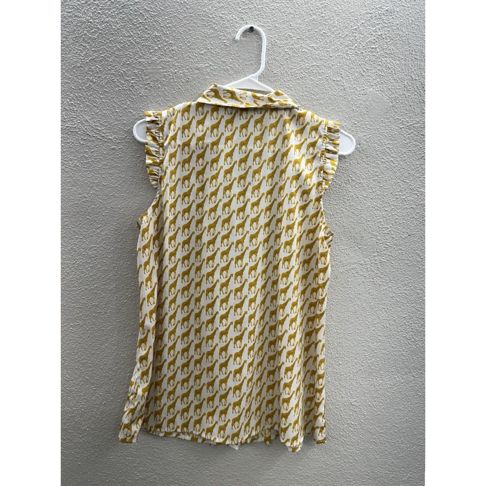Tommy Hilfiger Tommy Hilfiger Womens Tank Top Size Large Button Up Giraffe Yellow Necktie Size L / US 10 / IT 46 - 7 Thumbnail