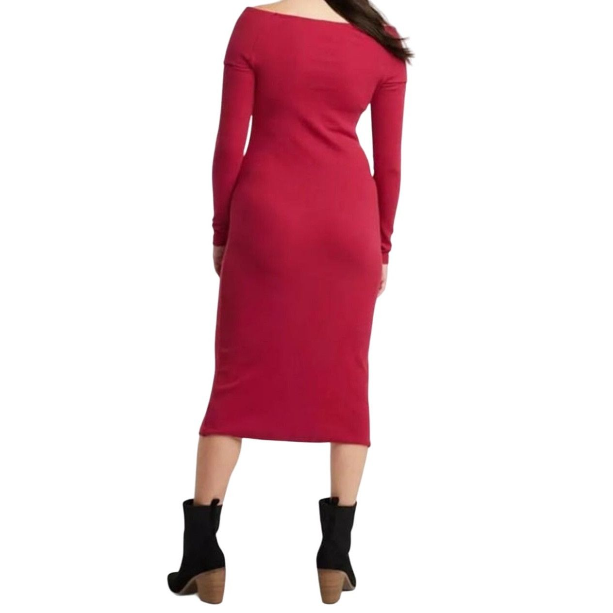 Other Universal Thread - Women's Long Sleeve Midi Bodycon - Red - Size S / US 4 / IT 40 - 2 Thumbnail
