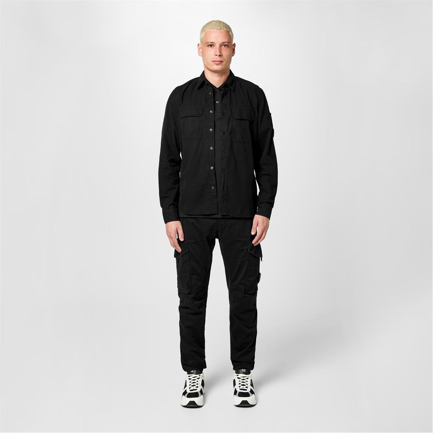 C.P. Company o1g2r1mq0426 Lens Double Chest Overshirt in Black Size US S / EU 44-46 / 1 - 4 Thumbnail