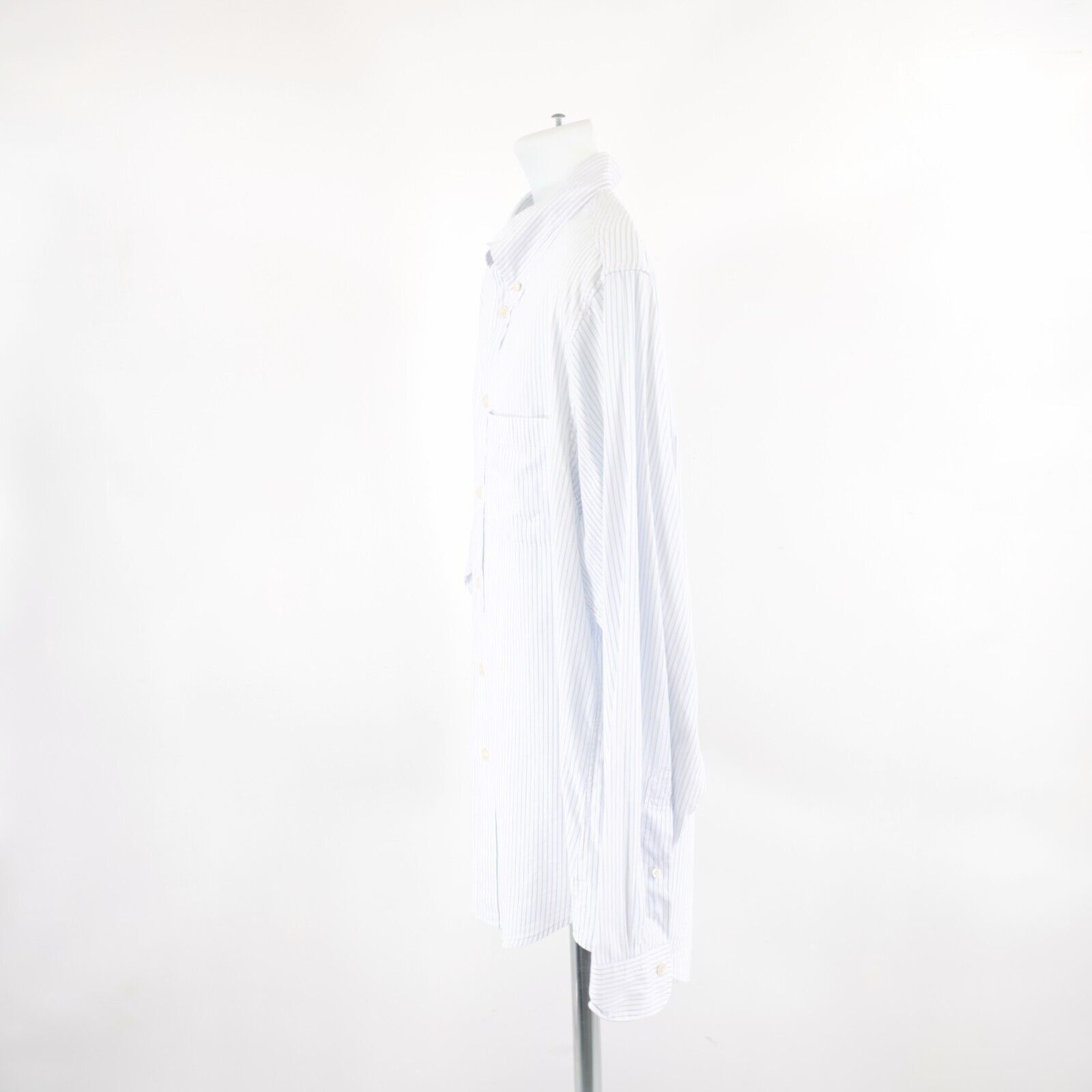 Brooks Brothers Brooks Brothers 346 White Blue Striped Slim Fit XL Button D Size US XL / EU 56 / 4 - 6 Thumbnail