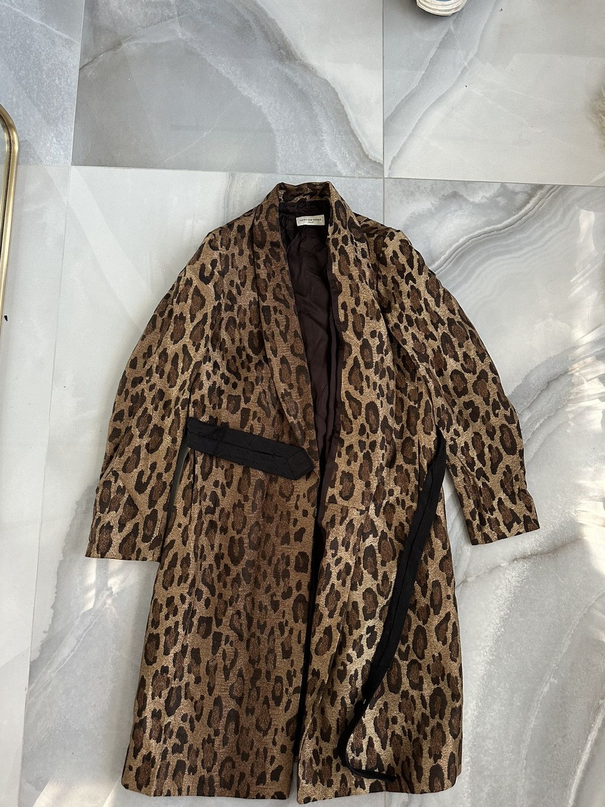 image of Dries Van Noten Animal / Leopard Print Coat, Size 36, Women's