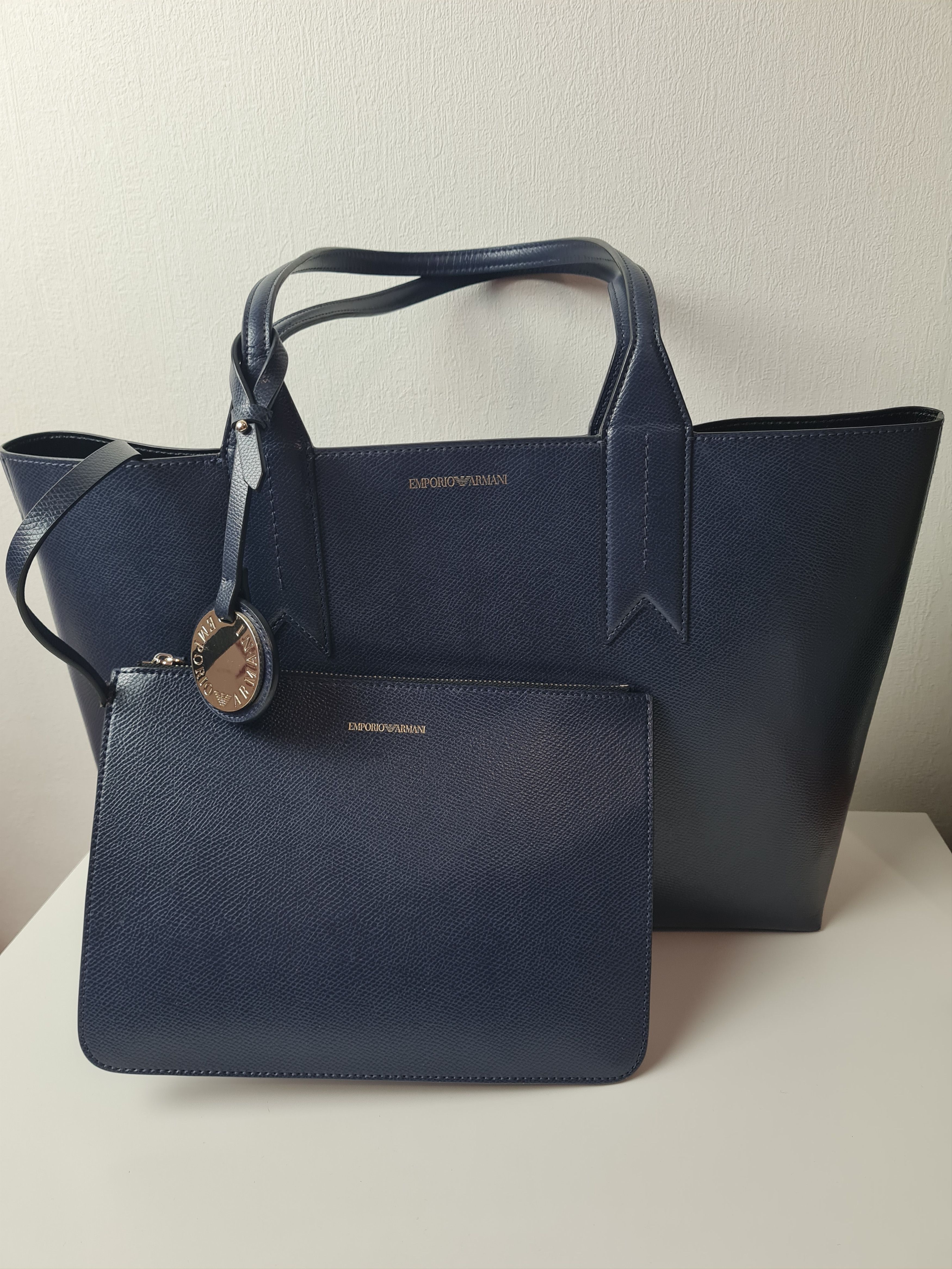Emporio Armani Womens Vintage Emporio Armani Navy Shopper Bag Blue Size ONE SIZE - 1 Thumbnail
