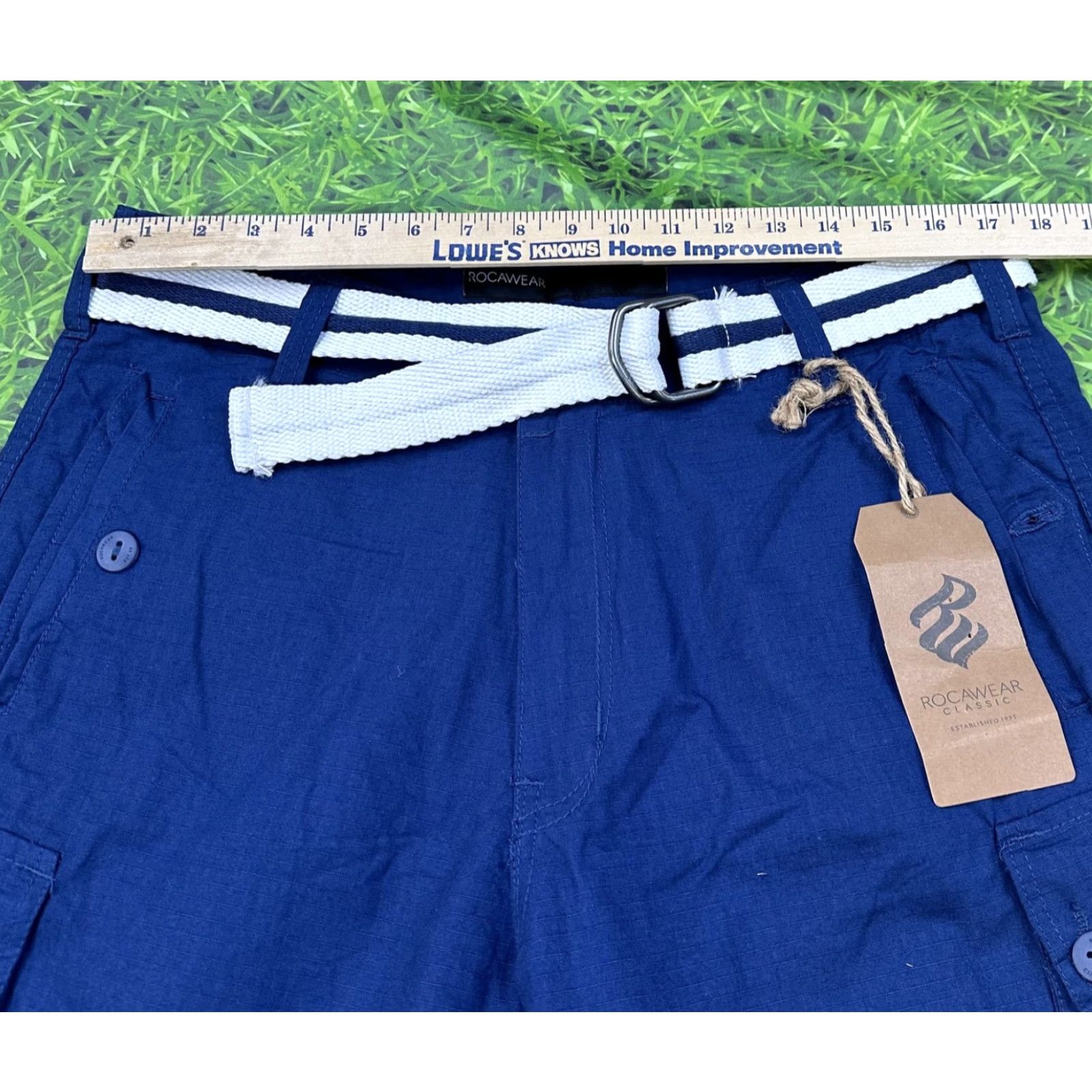 Rocawear Rocawear Jay-Z Blueprint Cargo Shorts Mens W34 Blue Belted Pockets NWT Size US 34 / EU 50 - 5 Thumbnail
