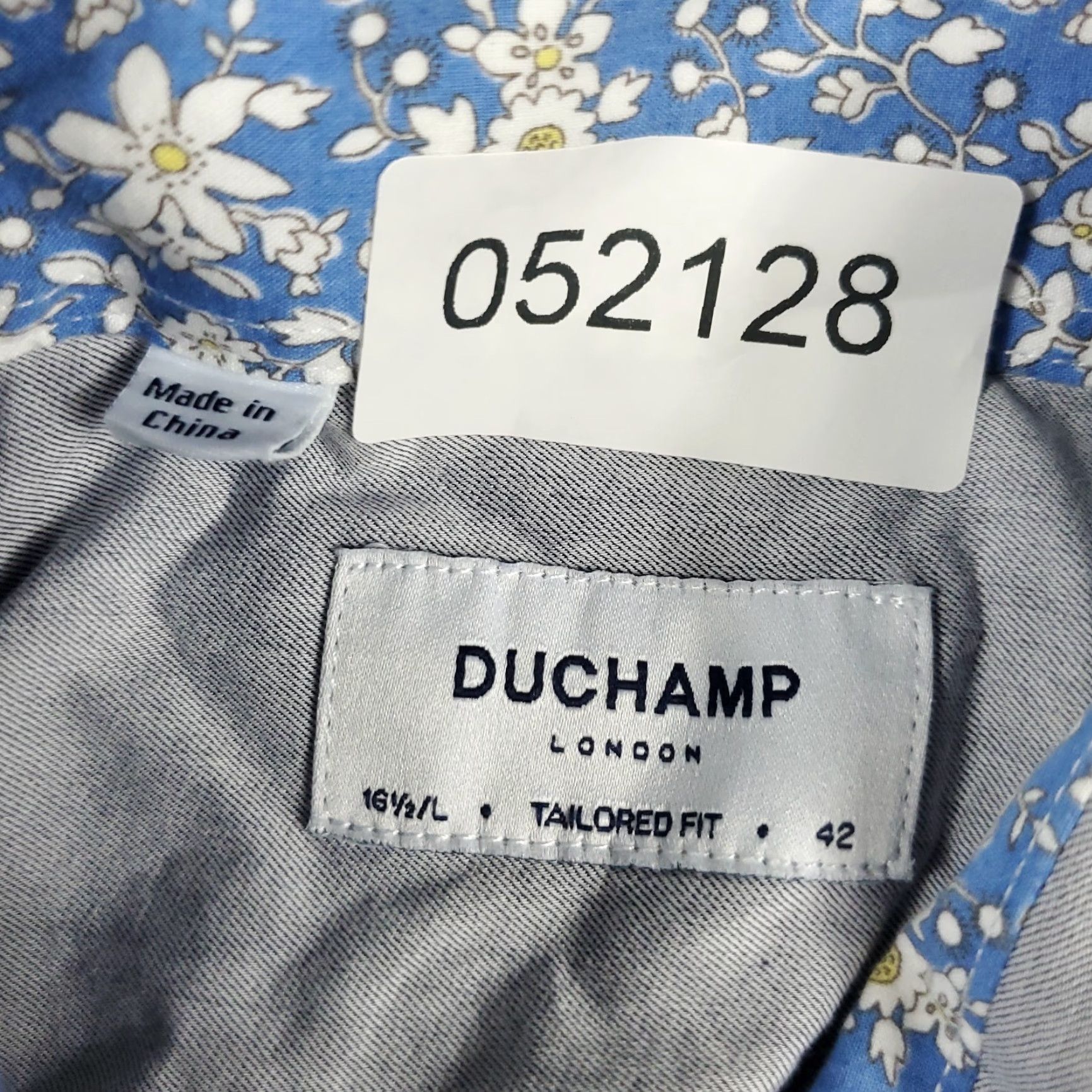 Vintage Duchamp Shirt Mens Size 16.5 Large Gray Dress Button Up Long Sleeve Size 42R - 6 Thumbnail