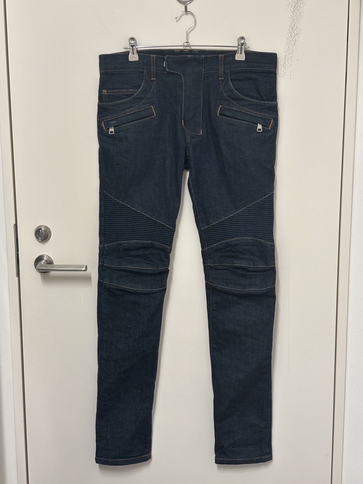Balmain Balmain SS11 Eagle Coin Biker Jeans | Grailed