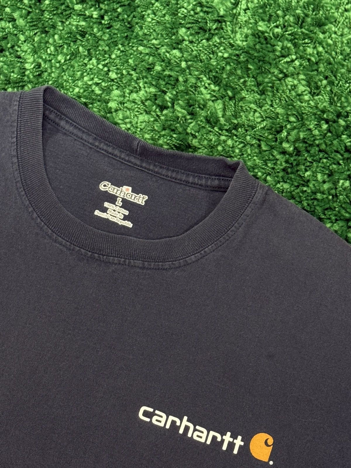 Carhartt Vintage Retro Carhartt Logo Tee Navy Large 90s Y2K Size US L / EU 52-54 / 3 - 4 Thumbnail