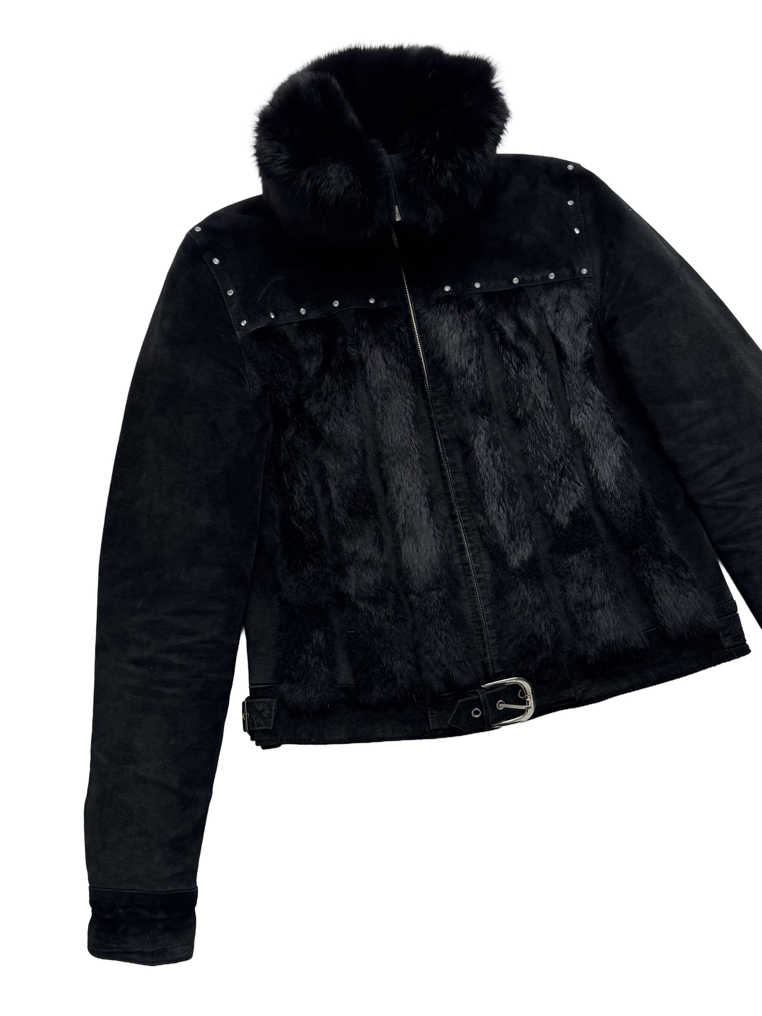 Vintage Vintage Cropped Leather Jacket With Real Fur Details Size M / US 6-8 / IT 42-44 - 6 Thumbnail