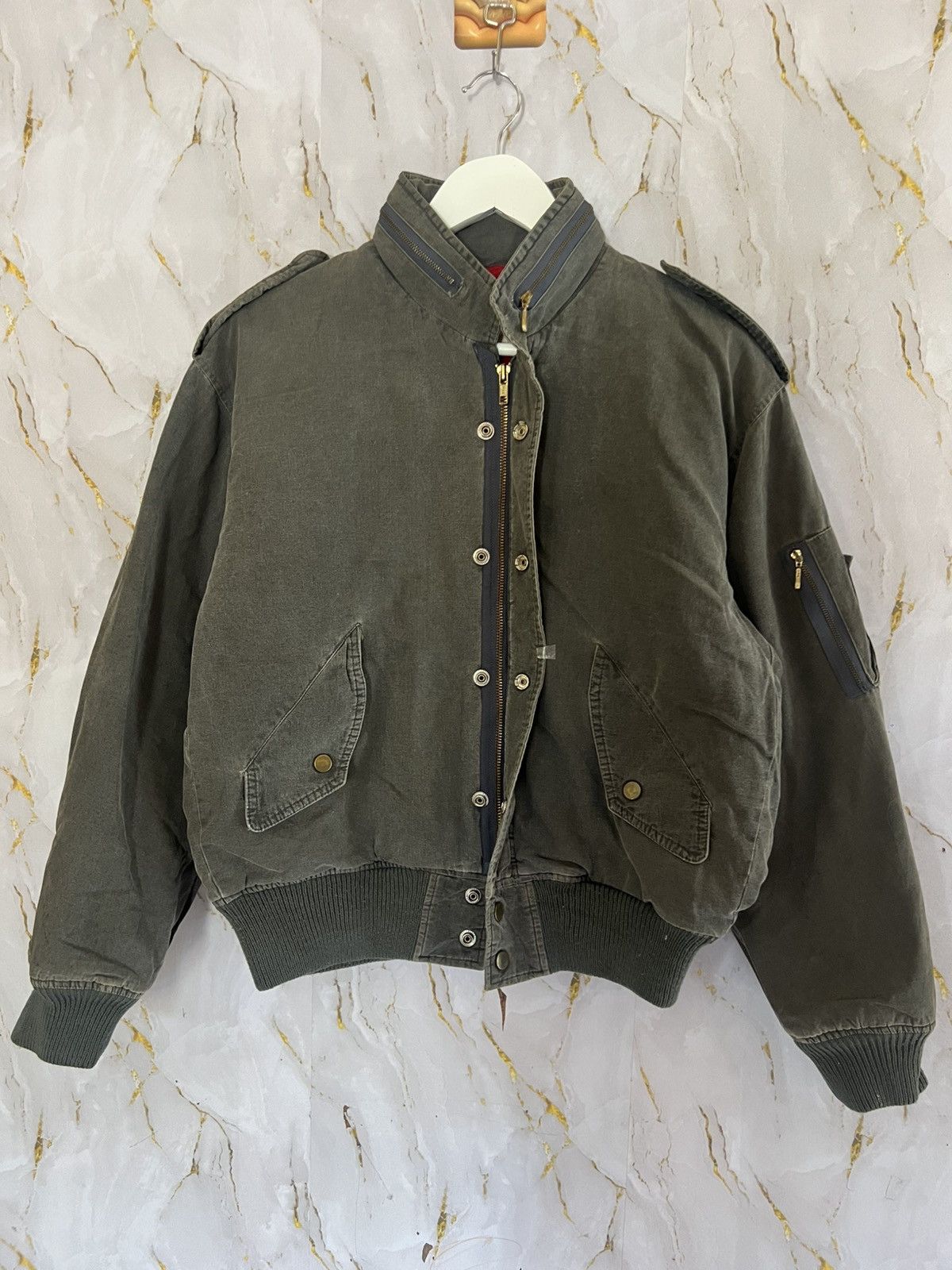 Japanese Brand VINTAGE ARMY PILOT JACKET Size US M / EU 48-50 / 2 - 2 Thumbnail