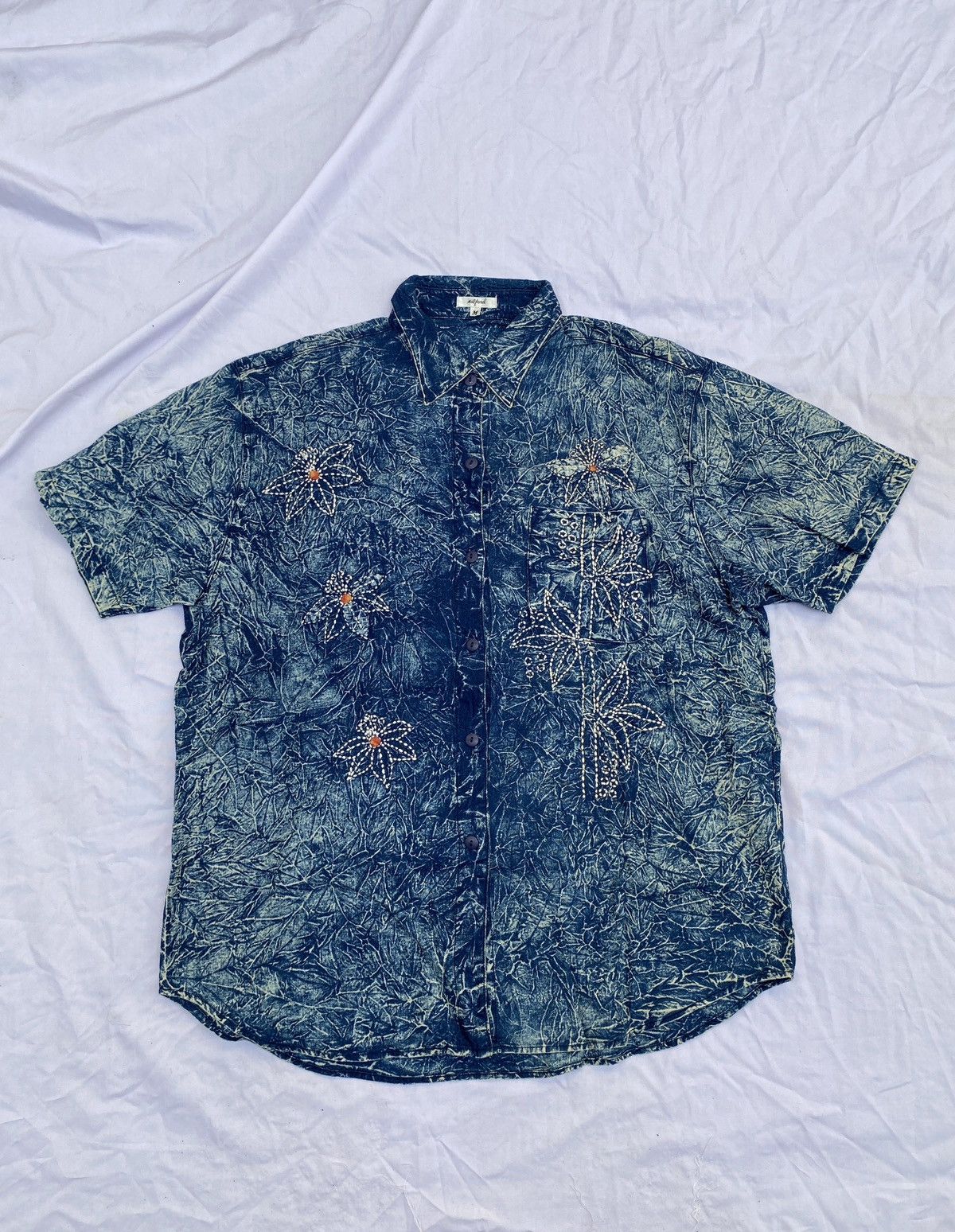 JAPANESE MILFORD SASHIKO ABSTRAK BUTTON SHIRT