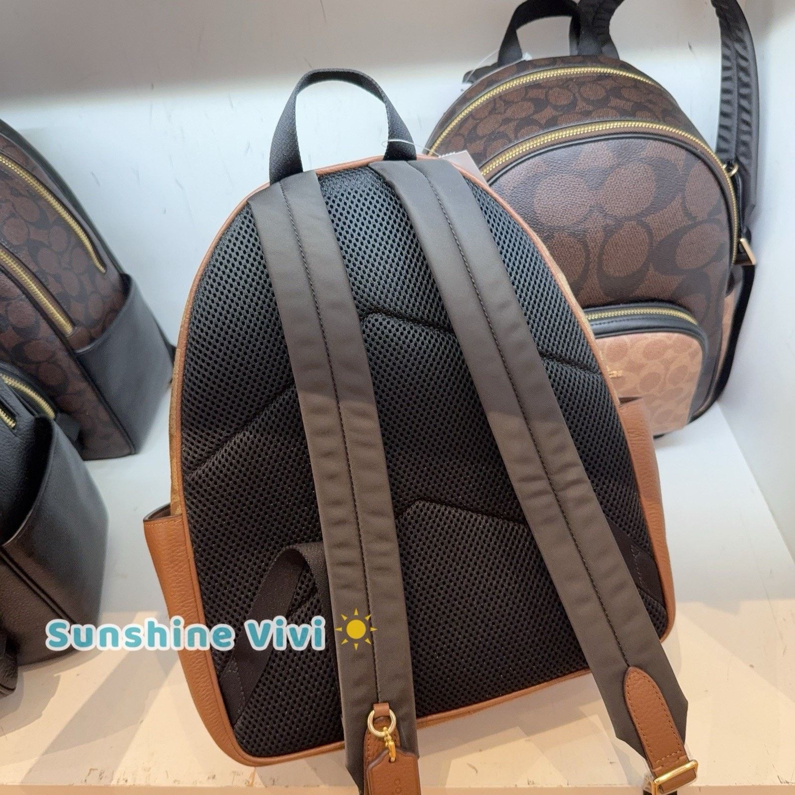 Coach NWT Coach Court 5671 Khaki Saddle Leather Backpack Size ONE SIZE - 4 Thumbnail
