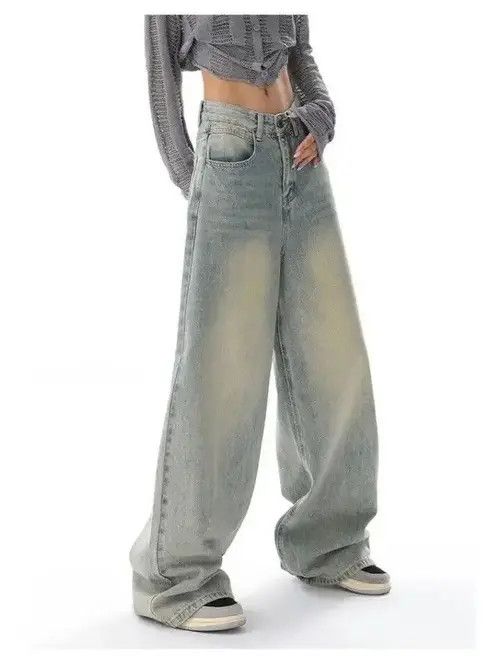 Japanese Brand Retro Distressed Blue Baggy Jeans Women Y2k Grunge Size 27" / US 4 / IT 40 - 7 Thumbnail