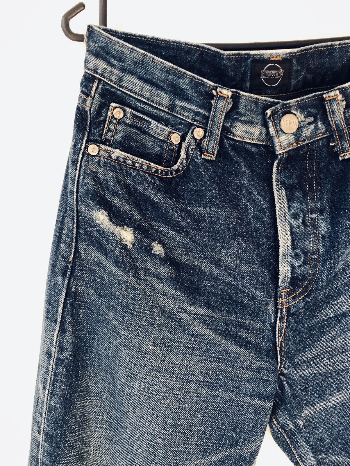 Edwin Vintage Edwin Rachel Distressed Selvedge Denim Jeans Size US 28 / EU 44 - 12 Thumbnail
