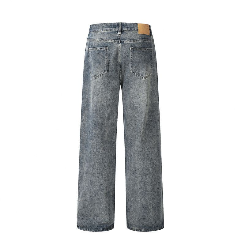Vintage American retro street loose wide-leg painted jeans for men Size US 32 / EU 48 - 2 Thumbnail